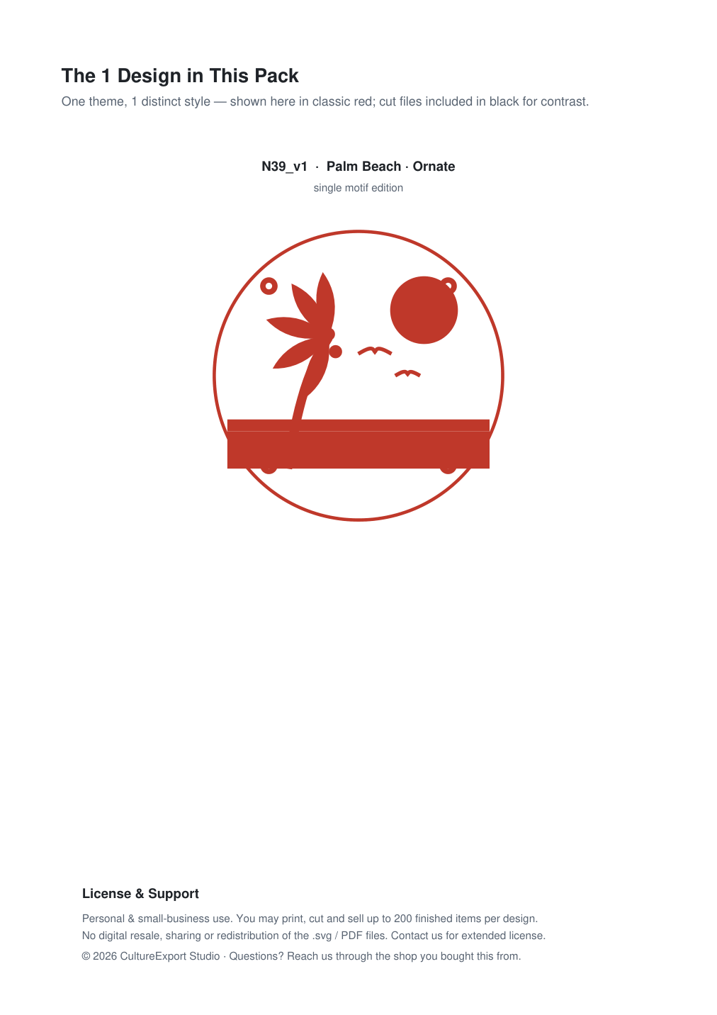 Palm Beach Ornate Paper Cut Panel - Free SVG + PDF Pack - design