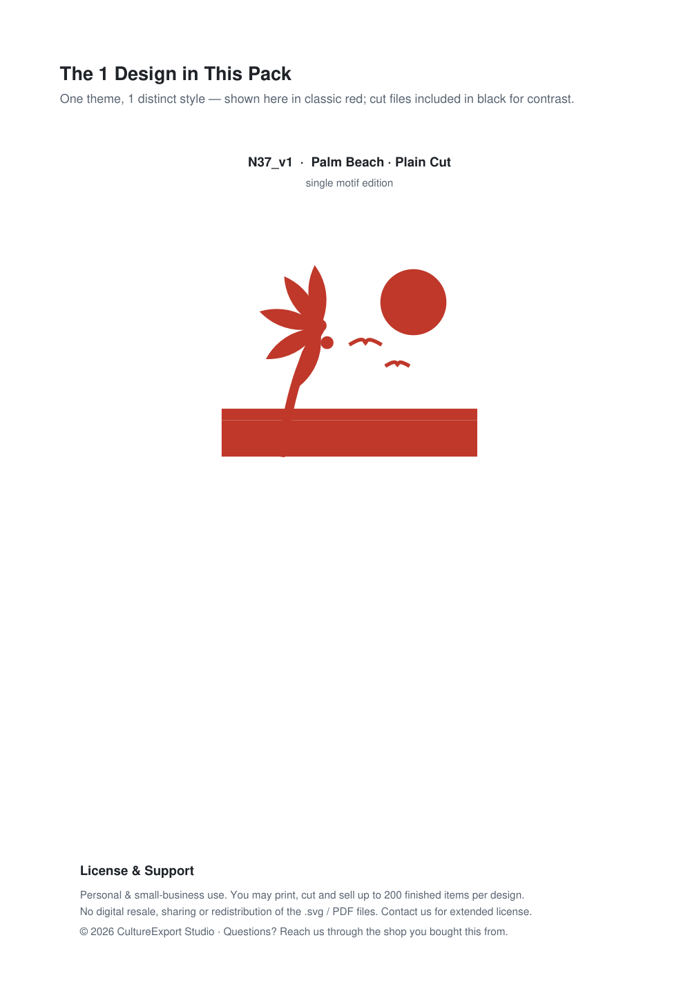 Palm Beach Paper Cut Template - Free SVG + PDF Pack - design