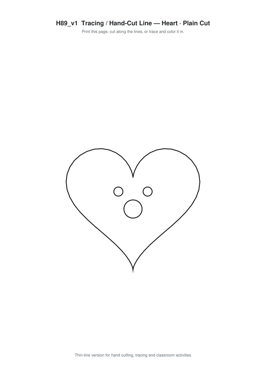Paper Cut Heart Template - Free SVG + PDF Pack - line art