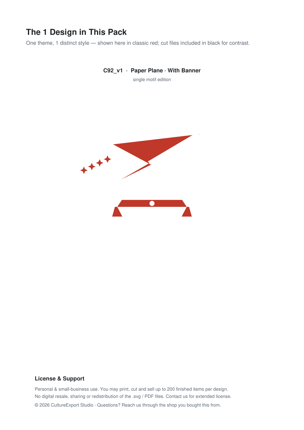 Paper Plane Banner Paper Cut - Free SVG + PDF Pack - design