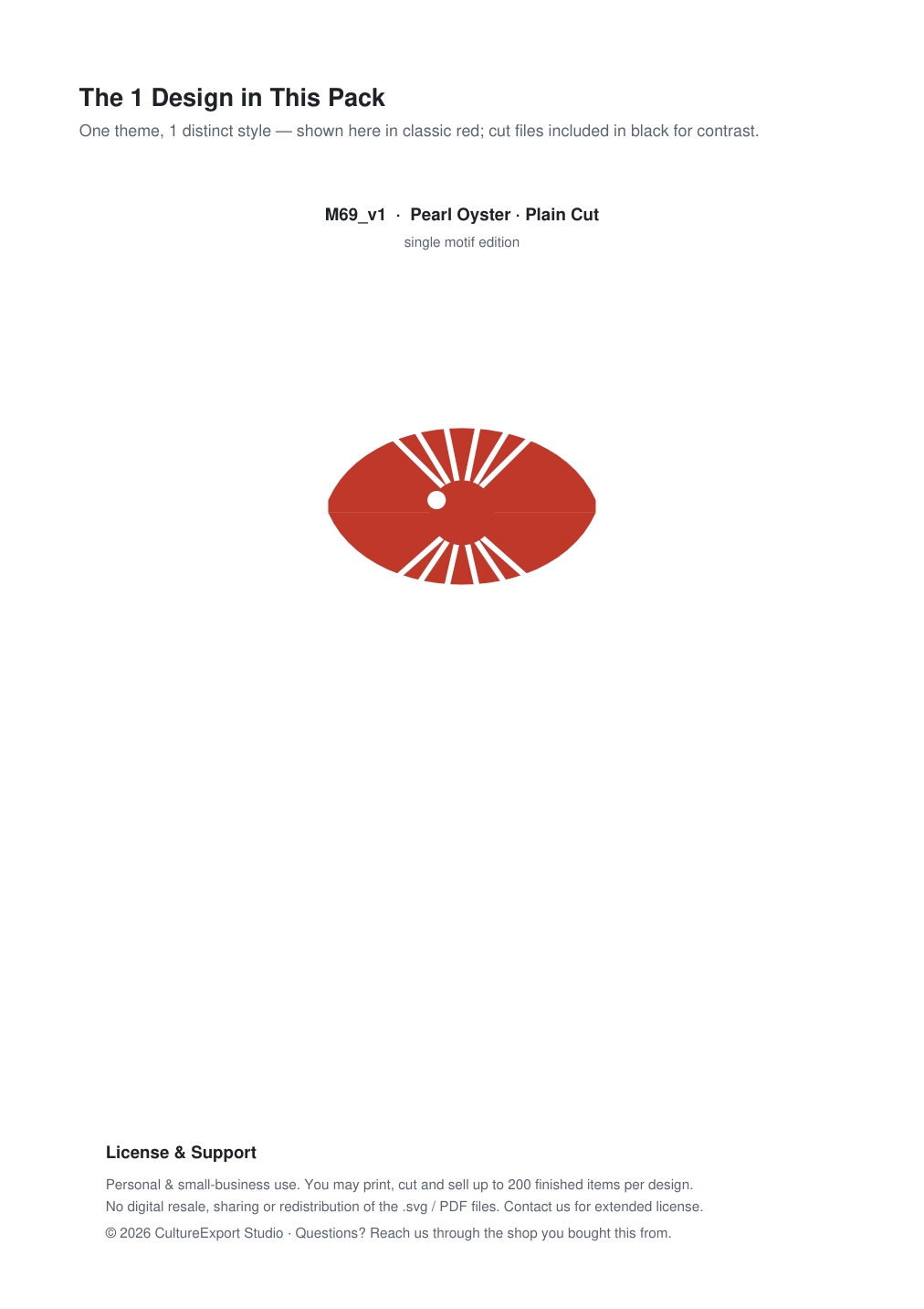 Pearl Oyster Paper Cut Template - Free SVG + PDF Pack - design