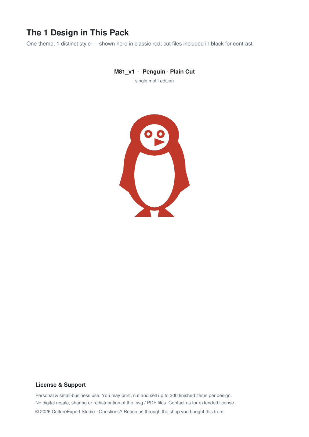 Penguin Paper Cut Template - Free SVG + PDF Pack - design