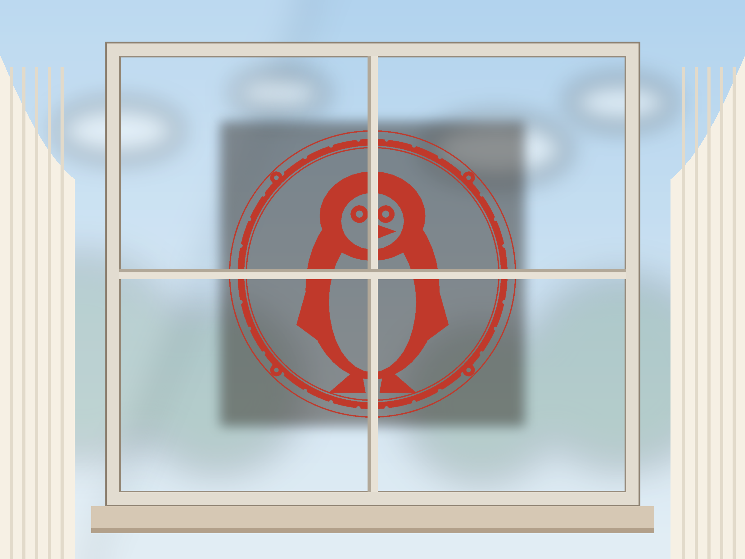 Penguin Window Roundel Paper Cut - Free SVG + PDF Pack - hero
