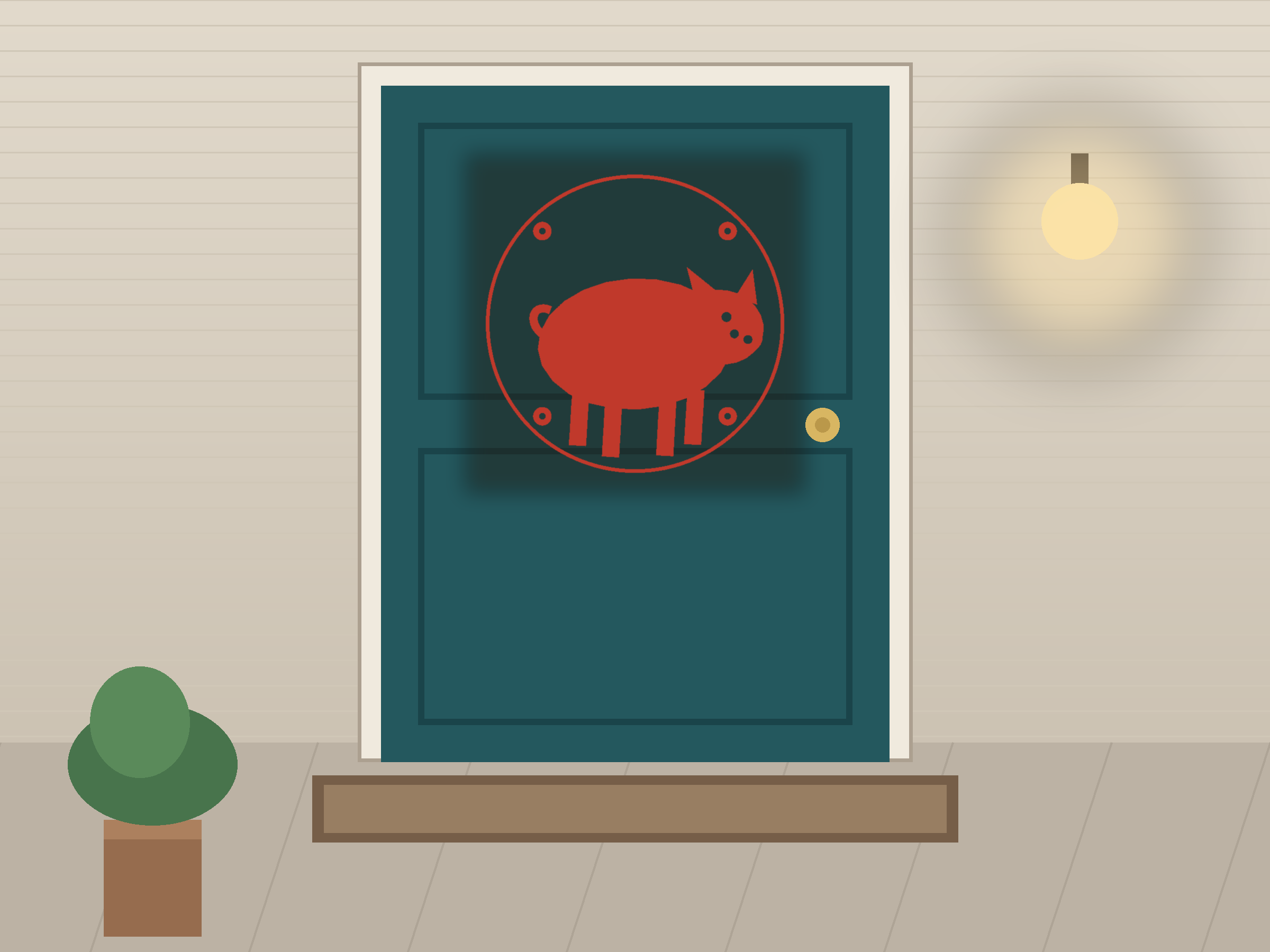 Pig Ornate Paper Cut Panel - Free SVG + PDF Pack - wall decor