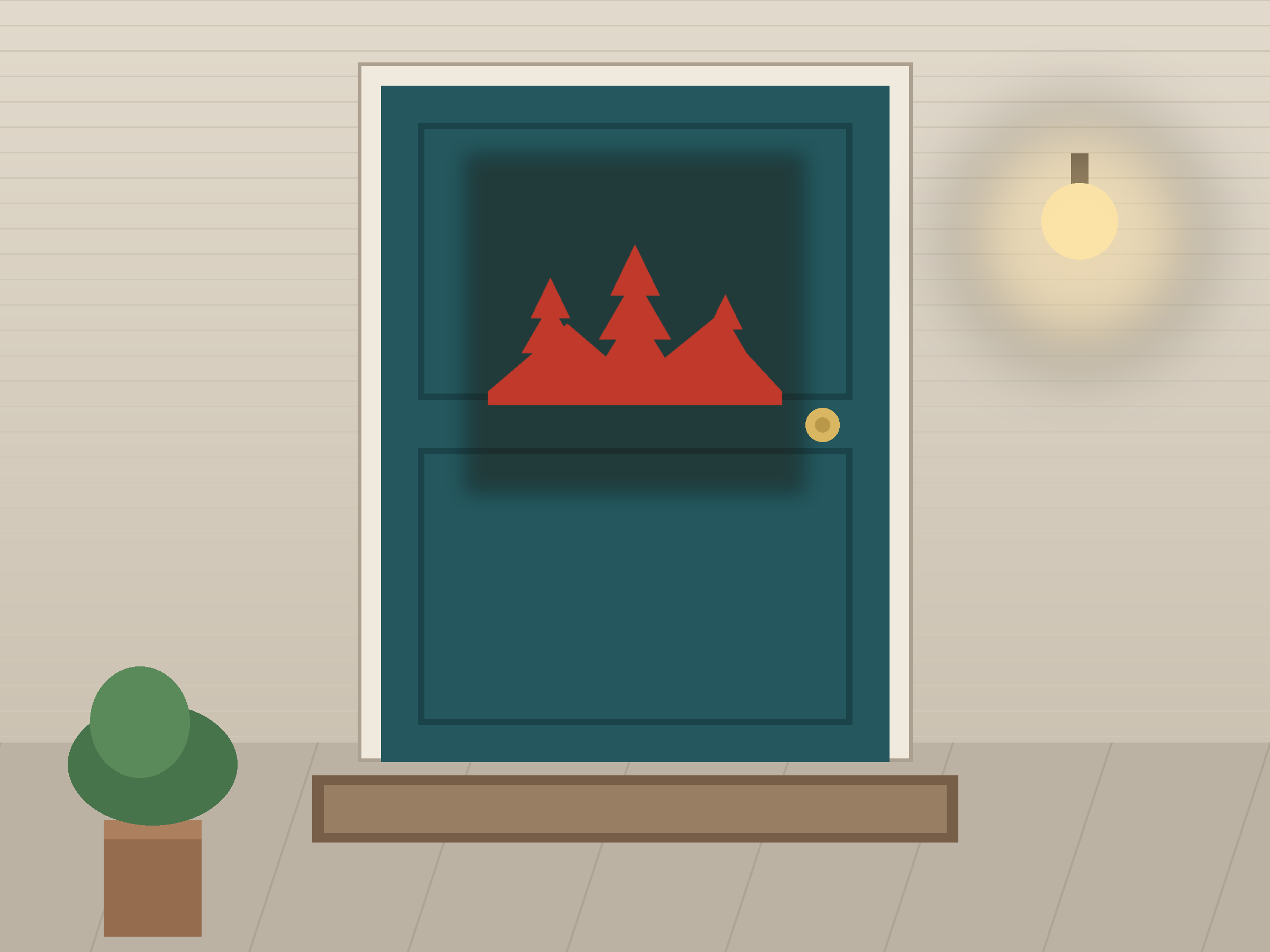 Pine Forest Paper Cut Template - Free SVG + PDF Pack - on a desk