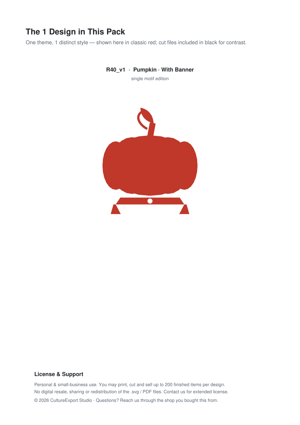 Pumpkin Banner Paper Cut - Free SVG + PDF Pack - design