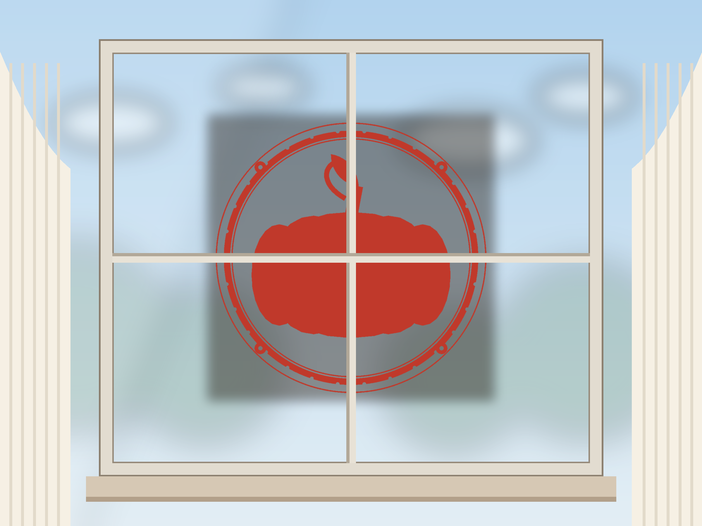 Pumpkin Window Roundel Paper Cut - Free SVG + PDF Pack - on a desk