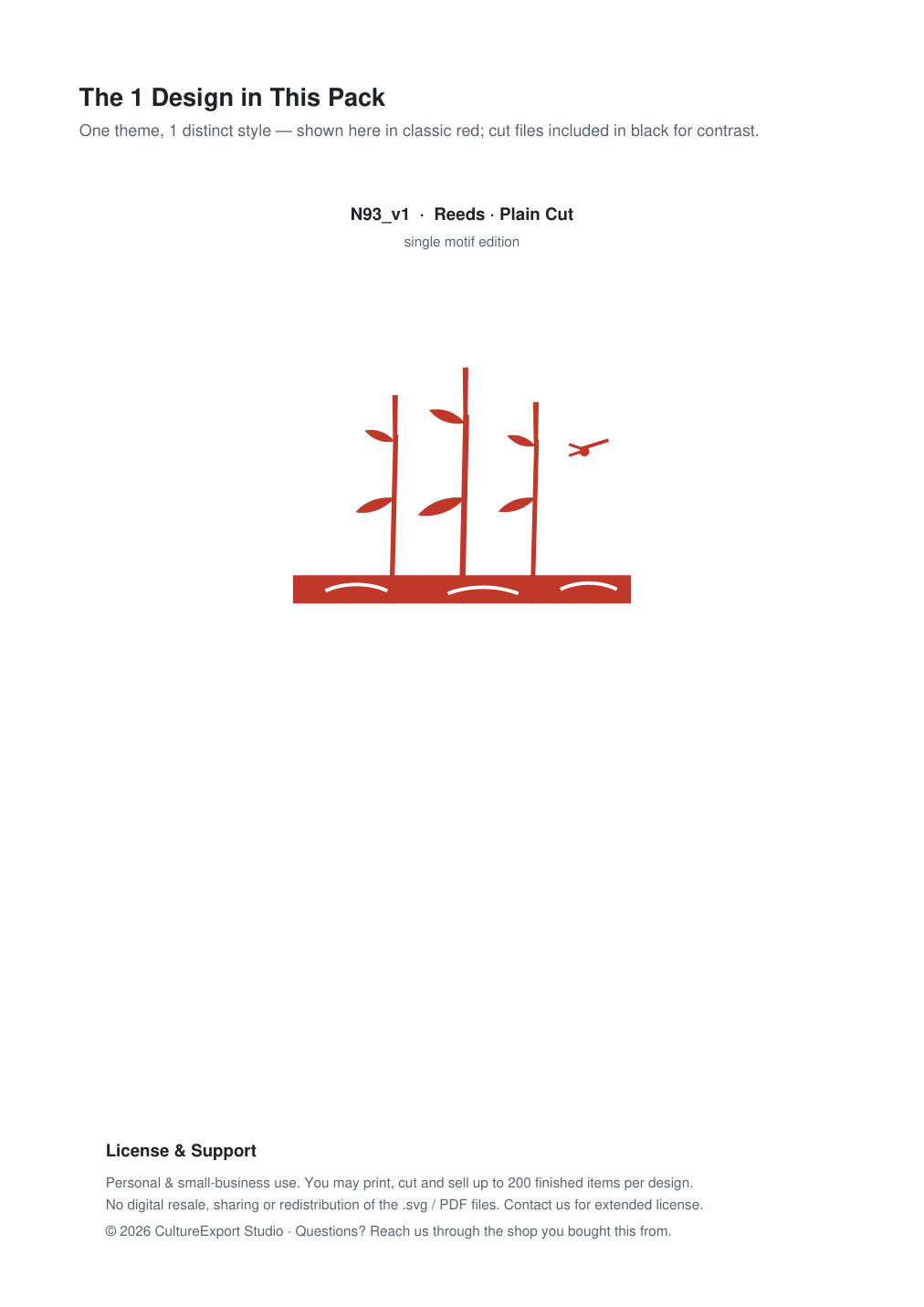 Reeds Paper Cut Template - Free SVG + PDF Pack - design