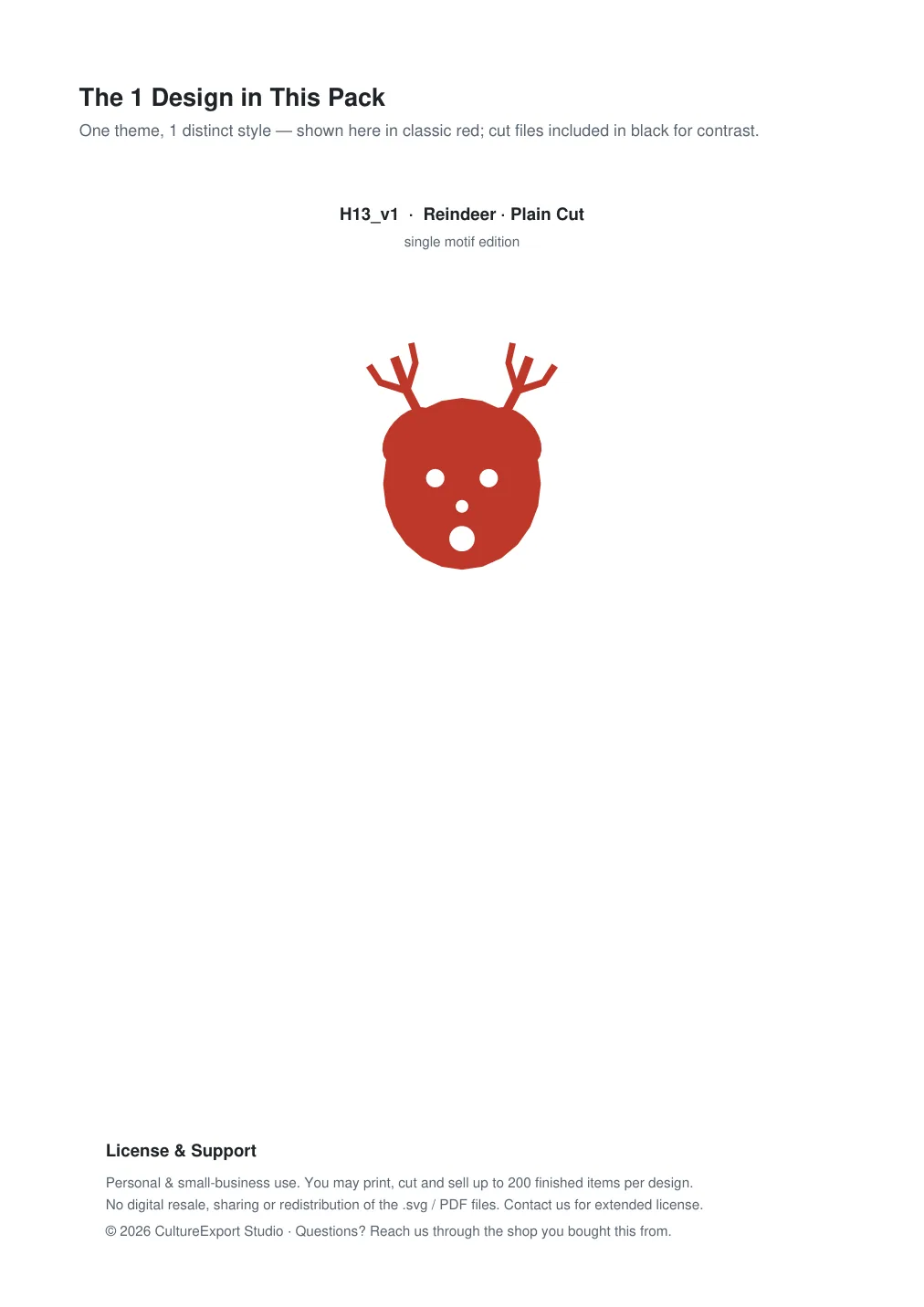 Reindeer Paper Cut Template - Free SVG + PDF Pack - design