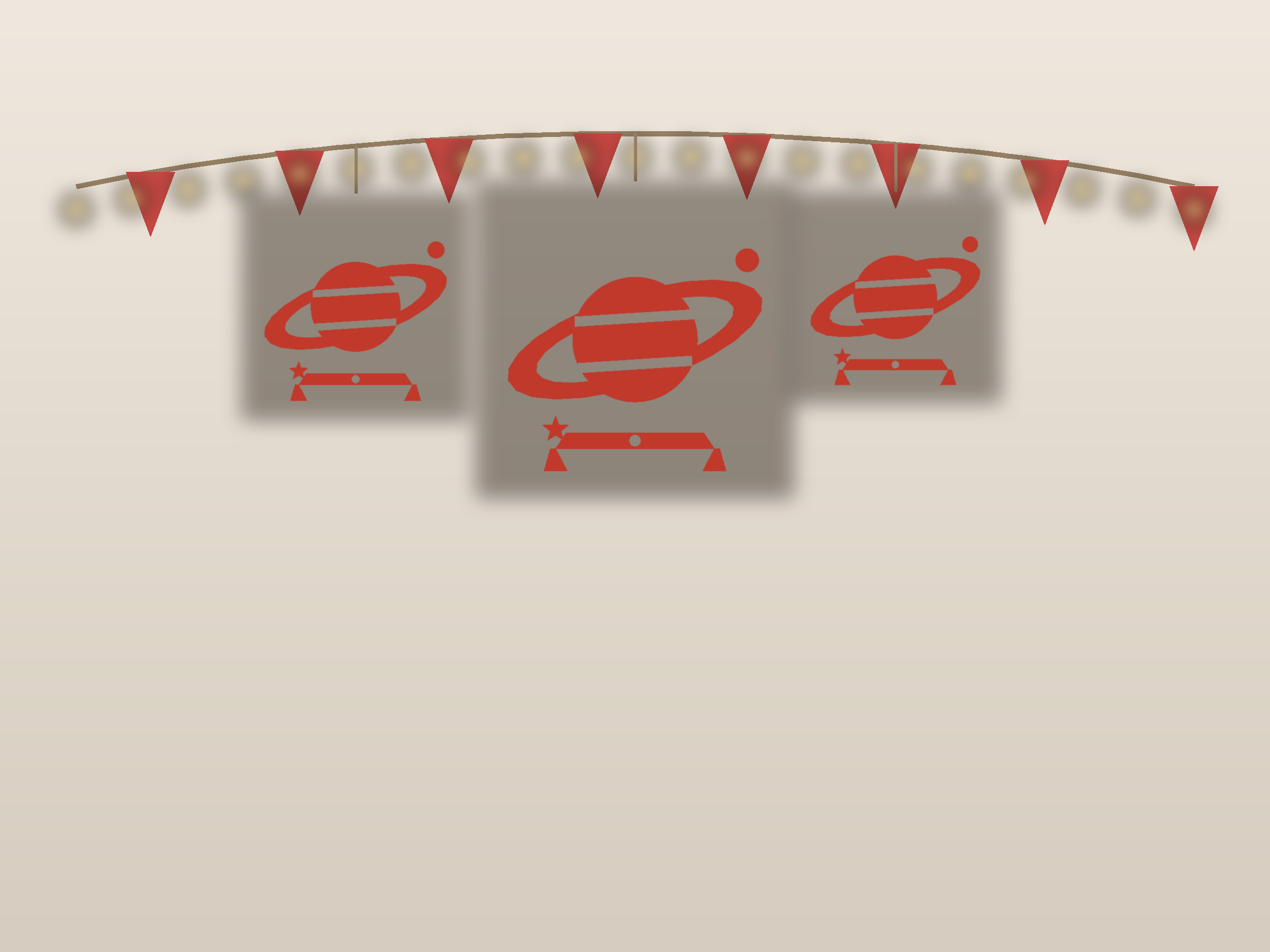 Ringed Planet Banner Paper Cut - Free SVG + PDF Pack - on a desk