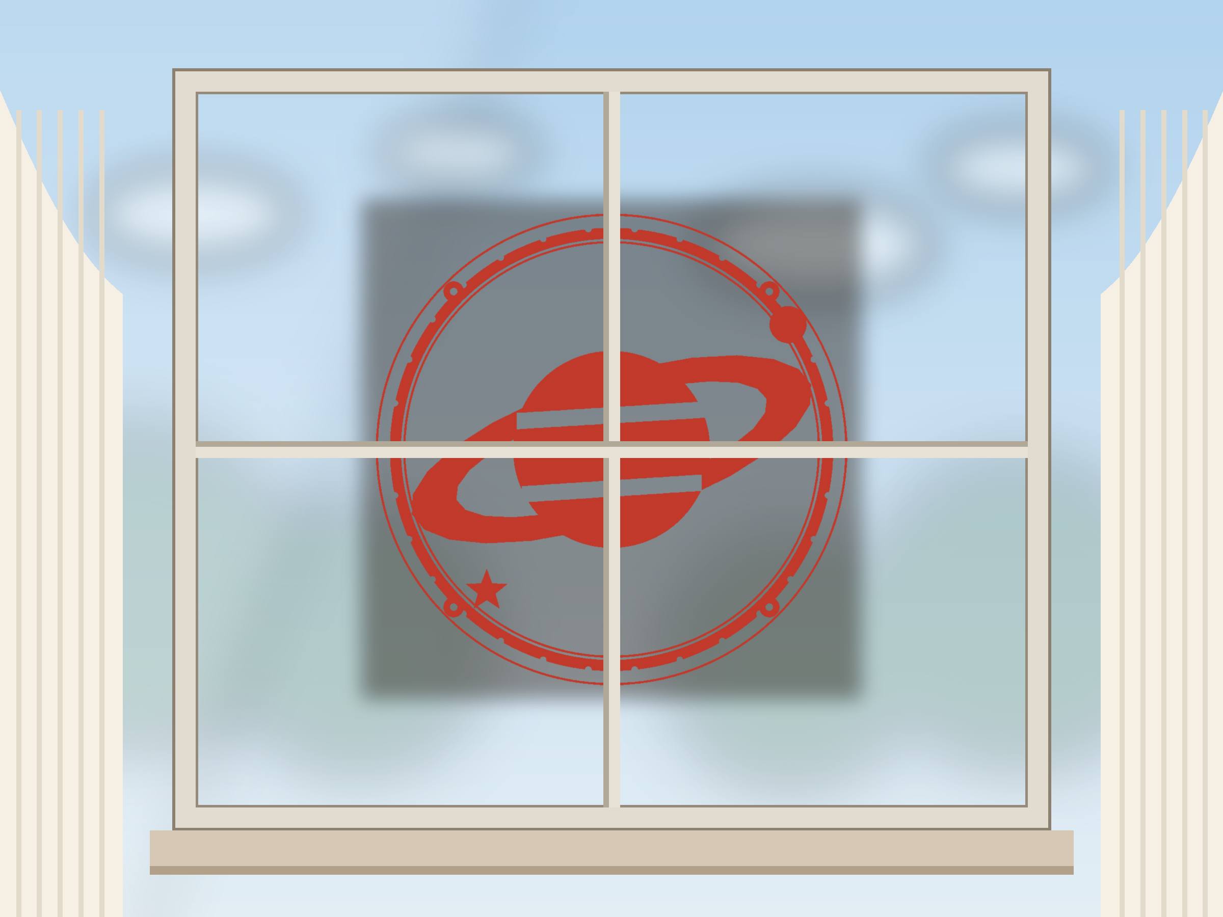 Ringed Planet Window Roundel Paper Cut - Free SVG + PDF Pack - wall decor