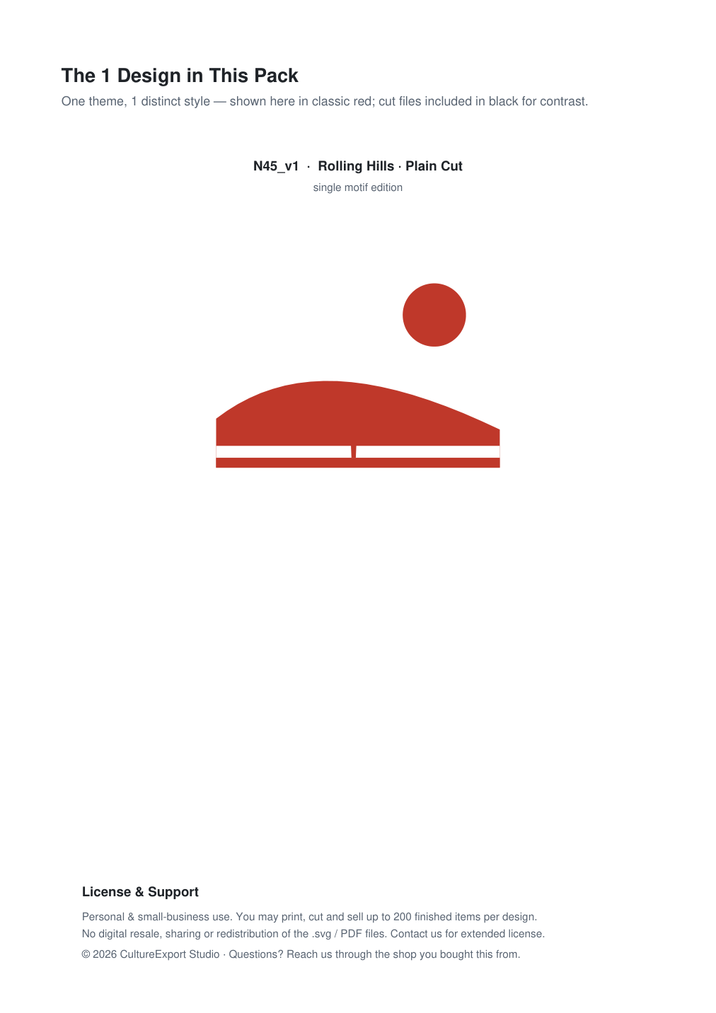 Rolling Hills Paper Cut Template - Free SVG + PDF Pack - design