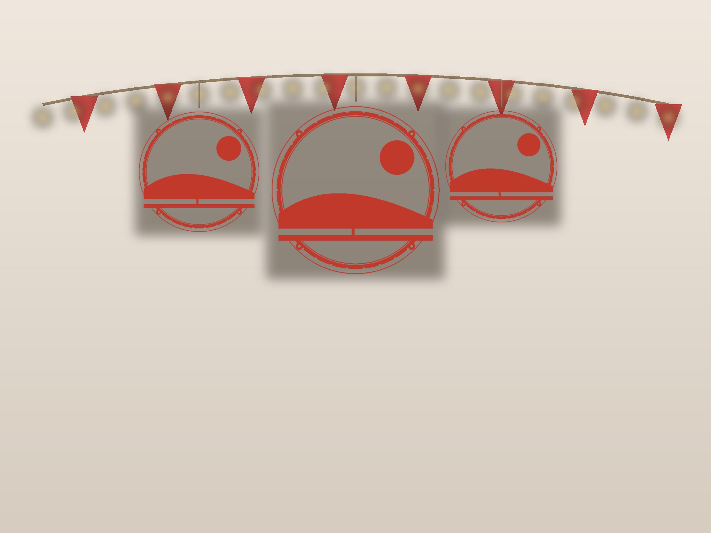 Rolling Hills Window Roundel Paper Cut - Free SVG + PDF Pack - on a desk