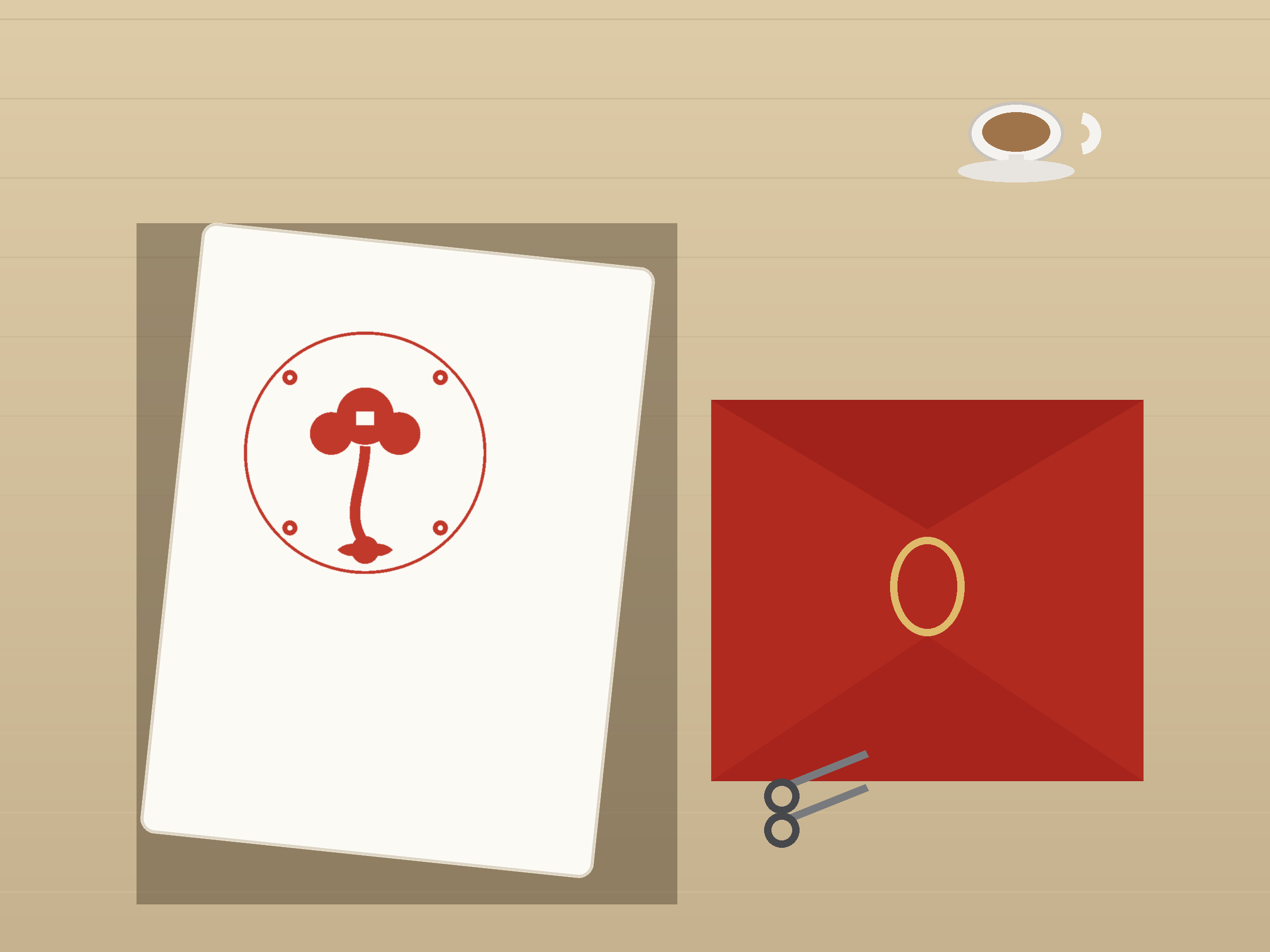 Ruyi Scepter Ornate Paper Cut Panel - Free SVG + PDF Pack - on a desk