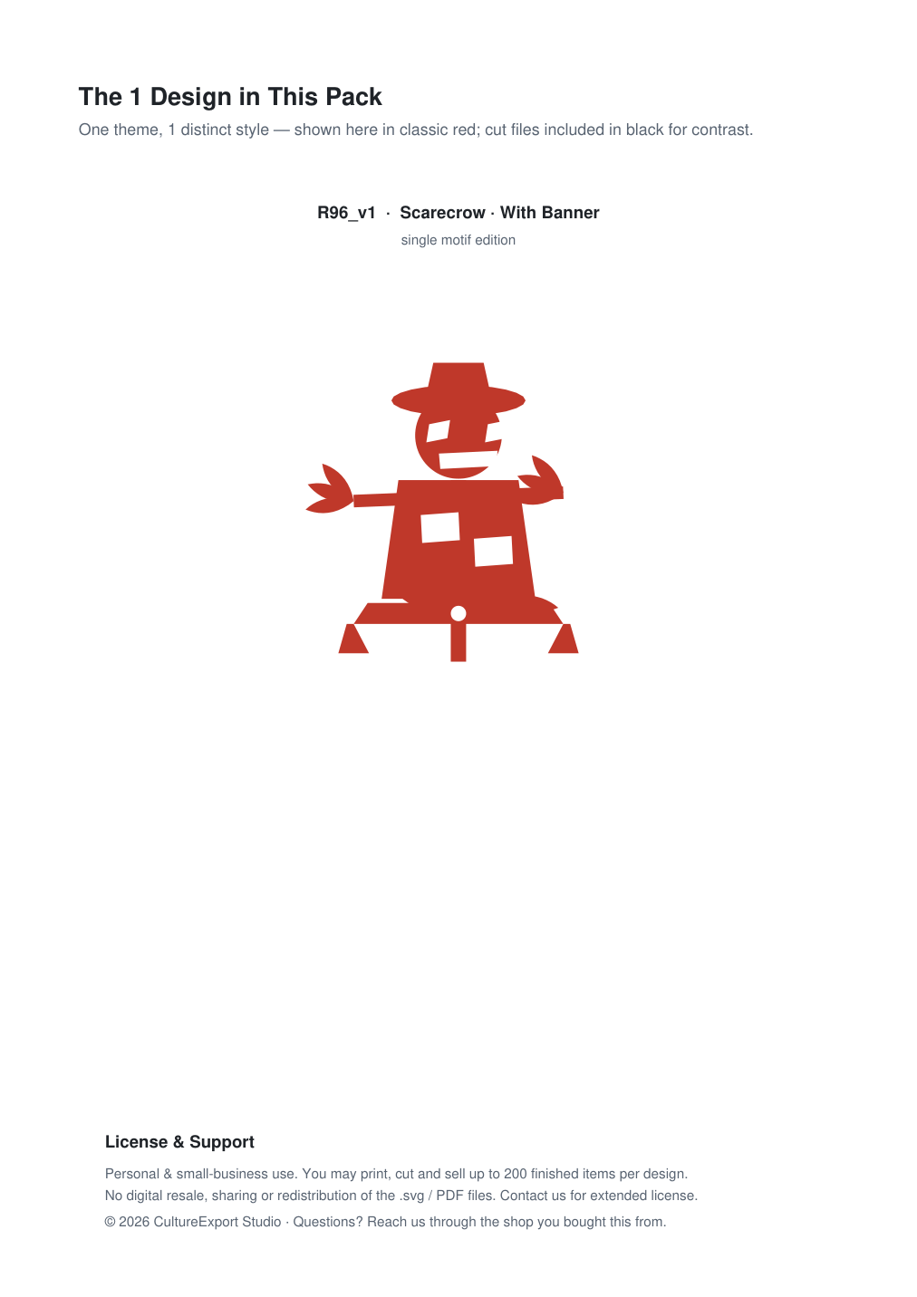 Scarecrow Banner Paper Cut - Free SVG + PDF Pack - design