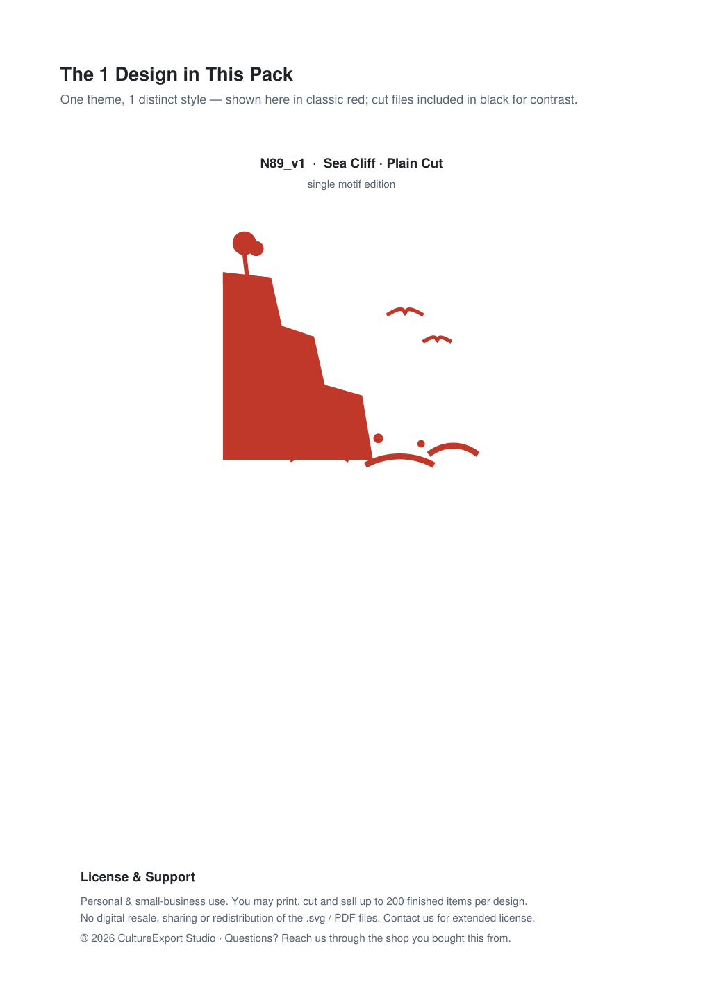 Sea Cliff Paper Cut Template - Free SVG + PDF Pack - design