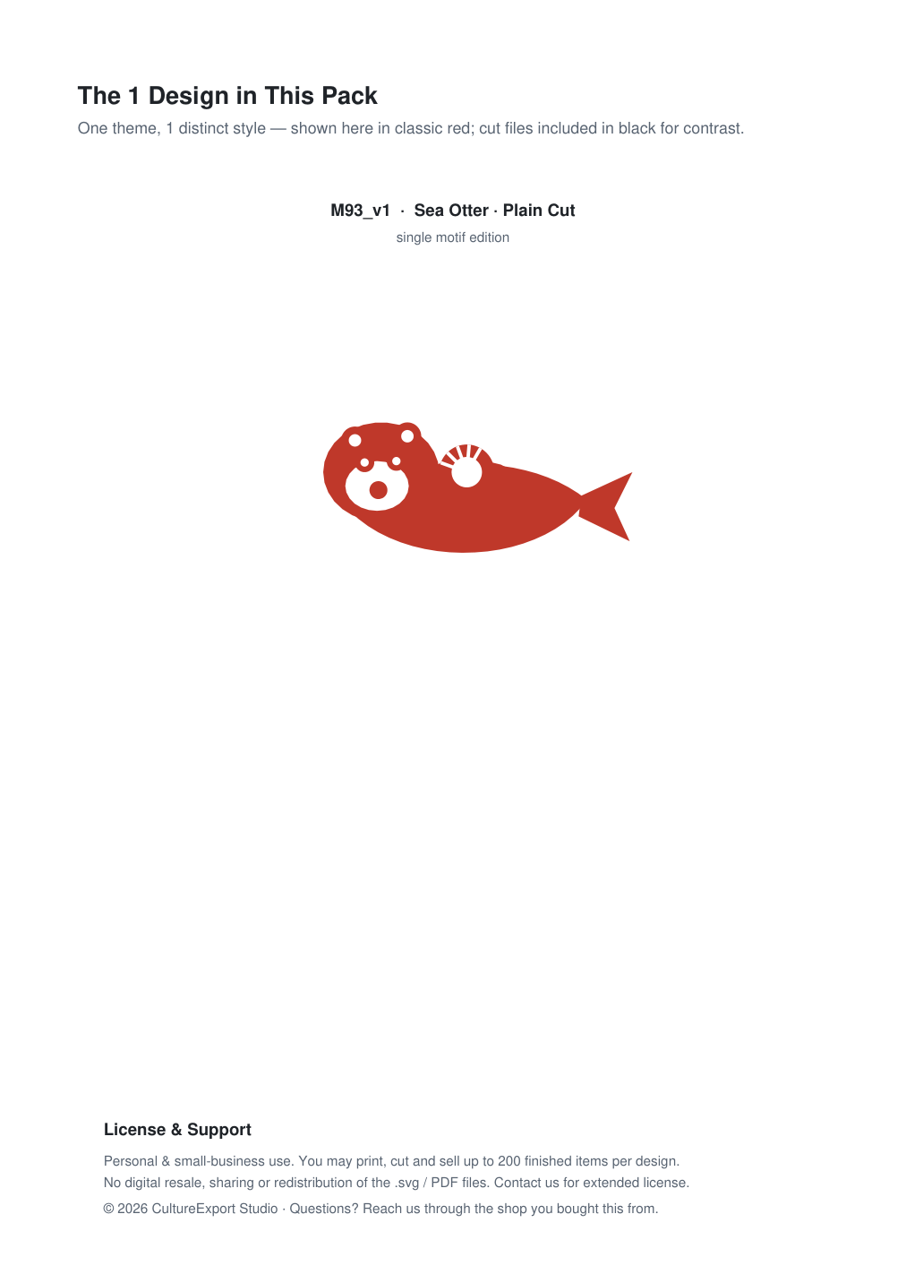 Sea Otter Paper Cut Template - Free SVG + PDF Pack - design