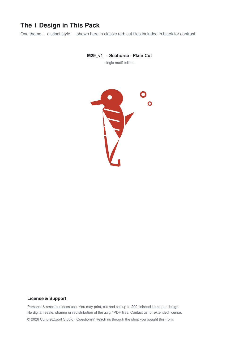 Seahorse Paper Cut Template - Free SVG + PDF Pack - design
