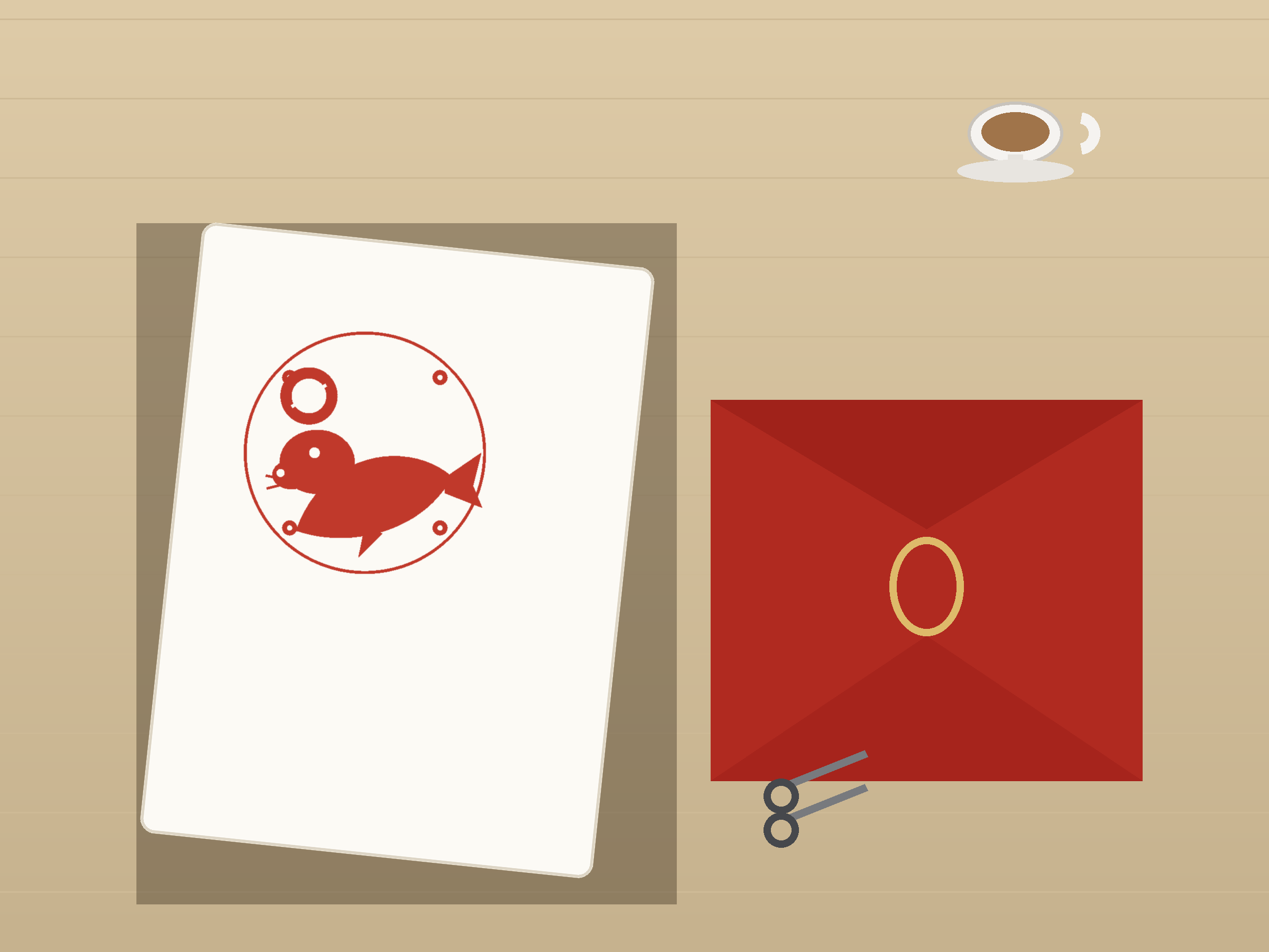 Seal Ornate Paper Cut Panel - Free SVG + PDF Pack - on a desk