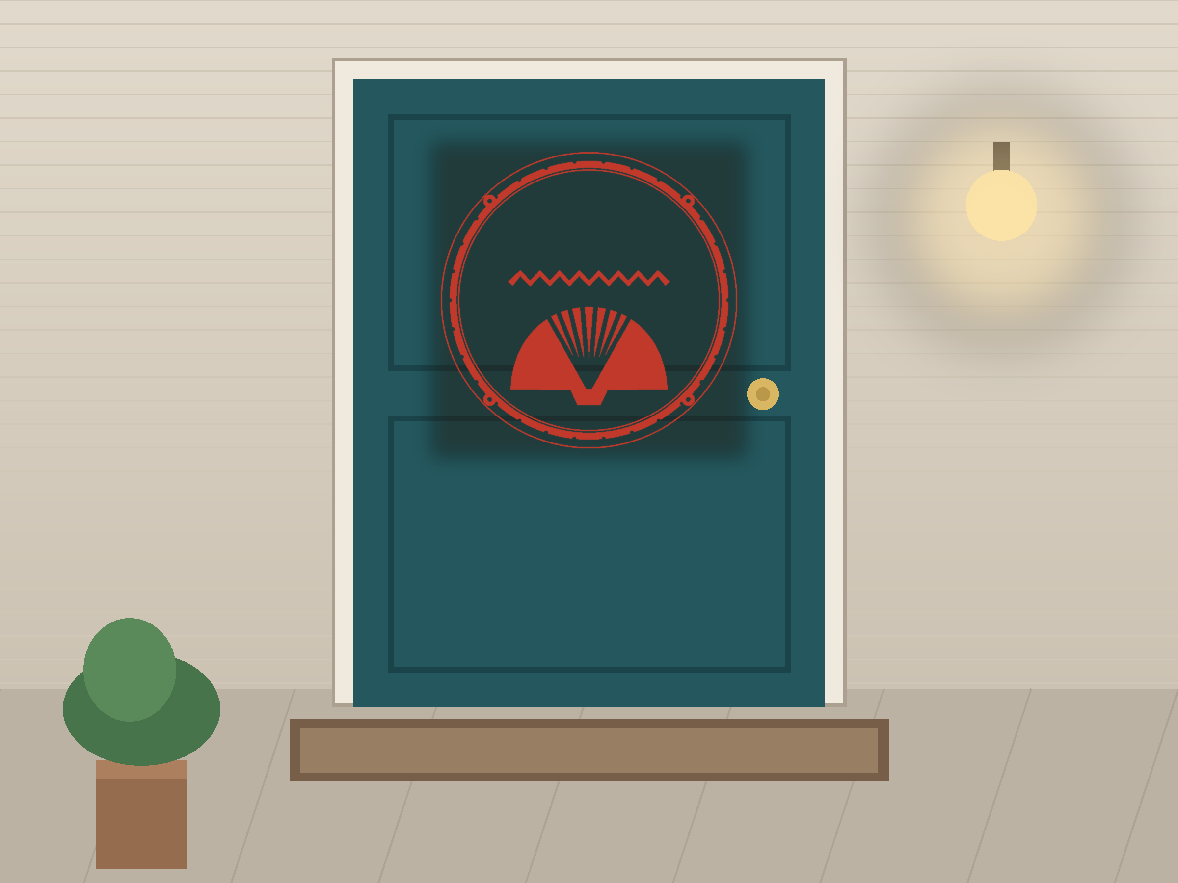 Seashell Window Roundel Paper Cut - Free SVG + PDF Pack - on a desk