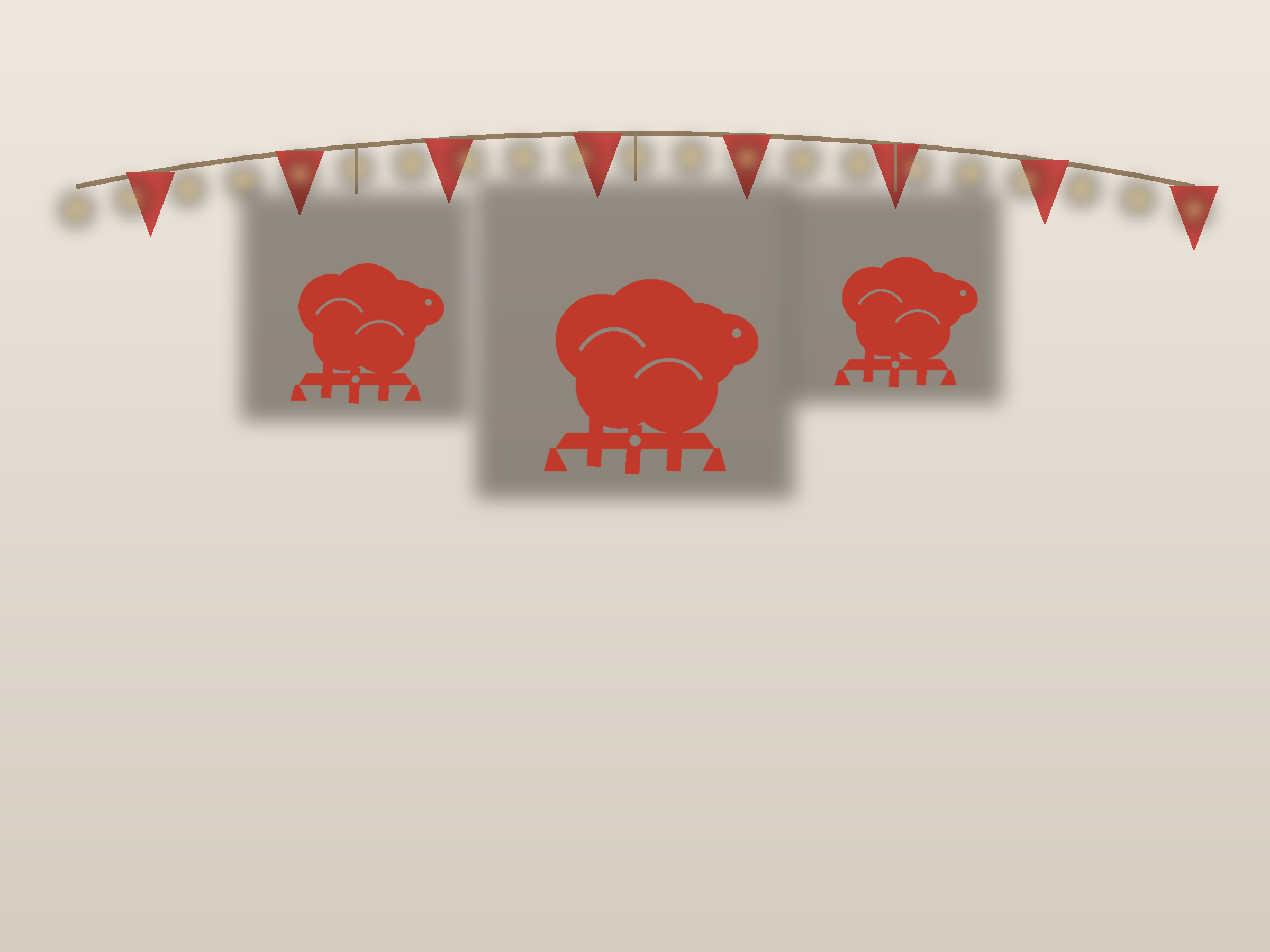 Sheep Banner Paper Cut - Free SVG + PDF Pack - on a desk