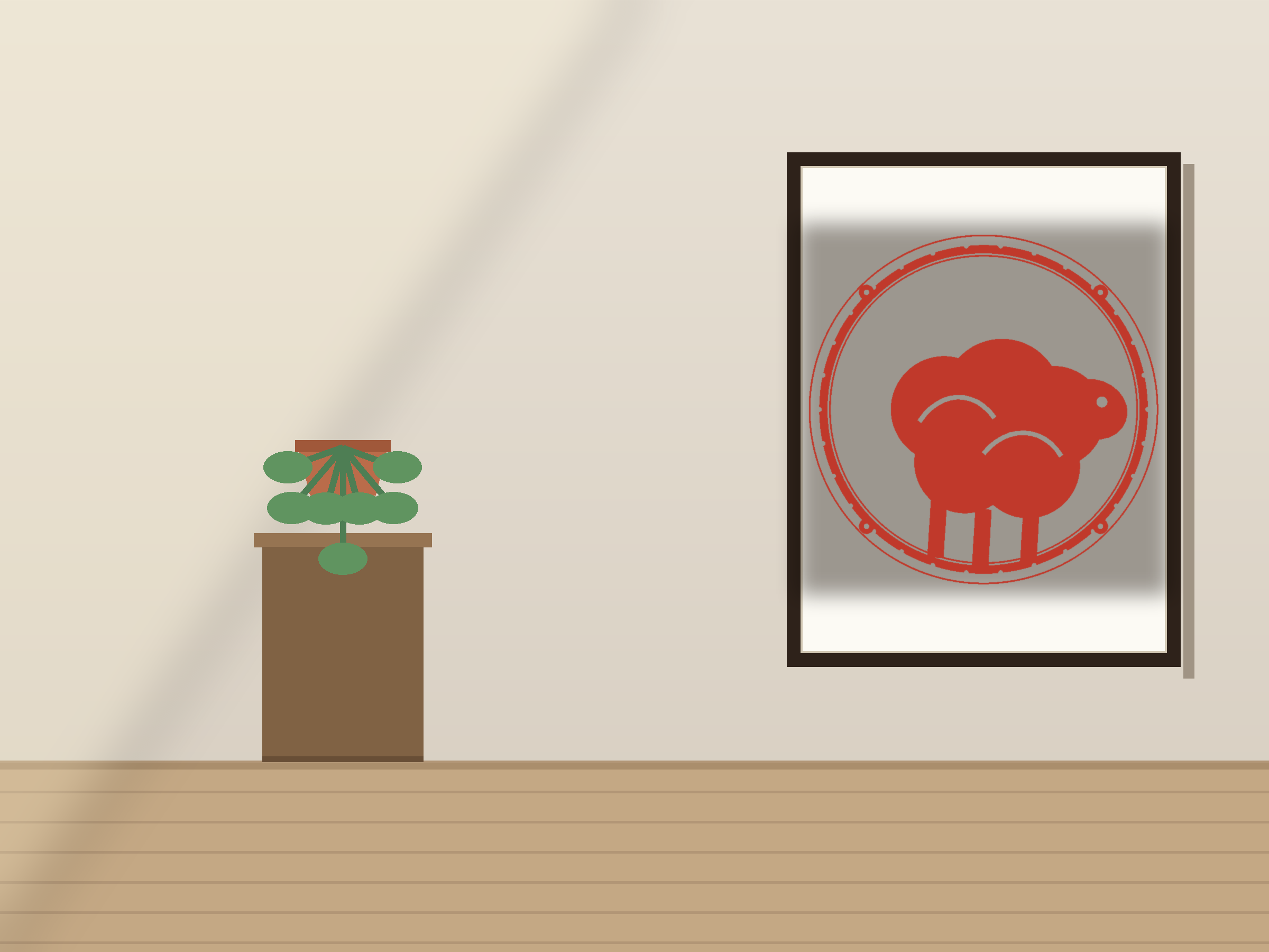 Sheep Window Roundel Paper Cut - Free SVG + PDF Pack - on a desk
