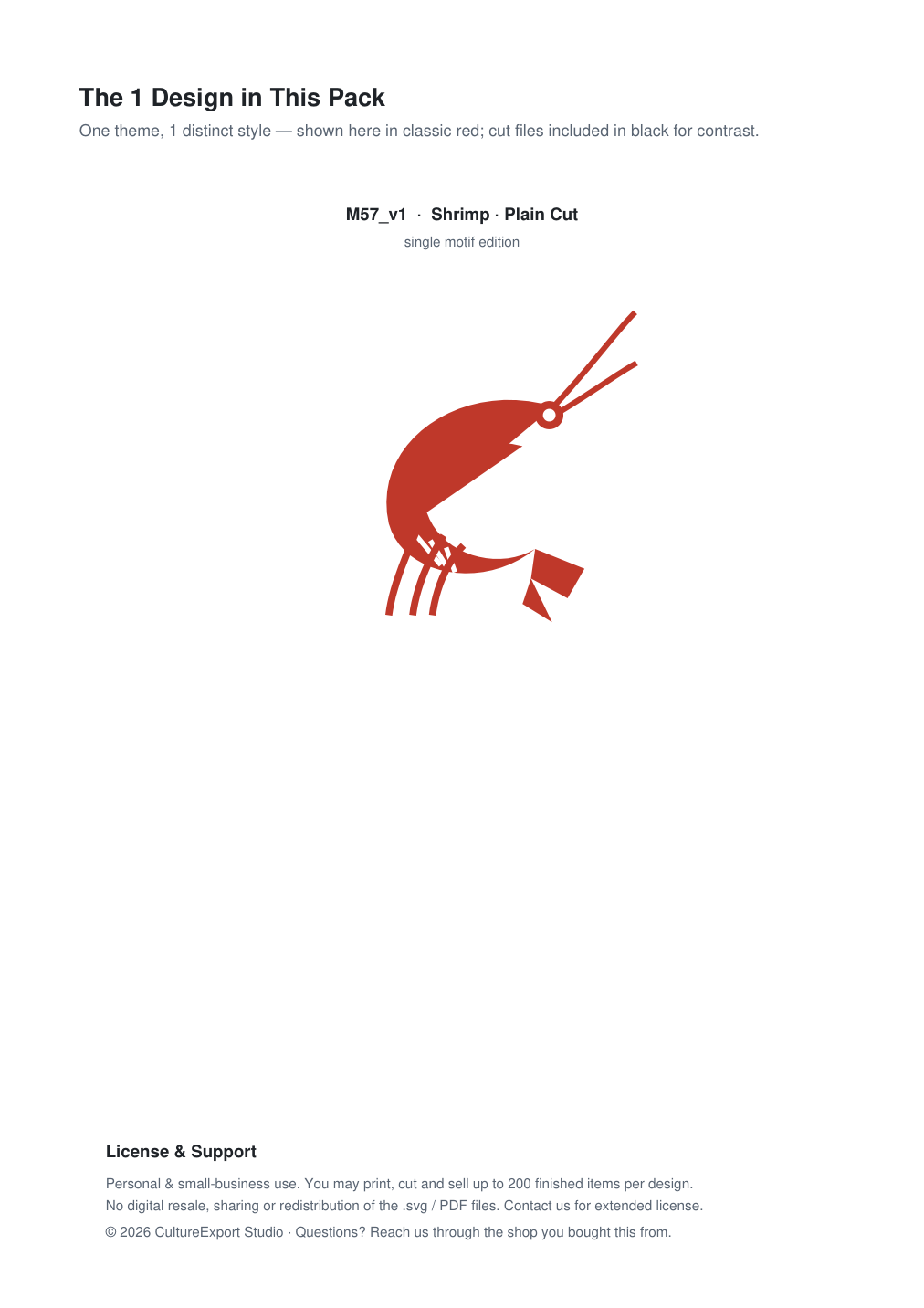 Shrimp Paper Cut Template - Free SVG + PDF Pack - design