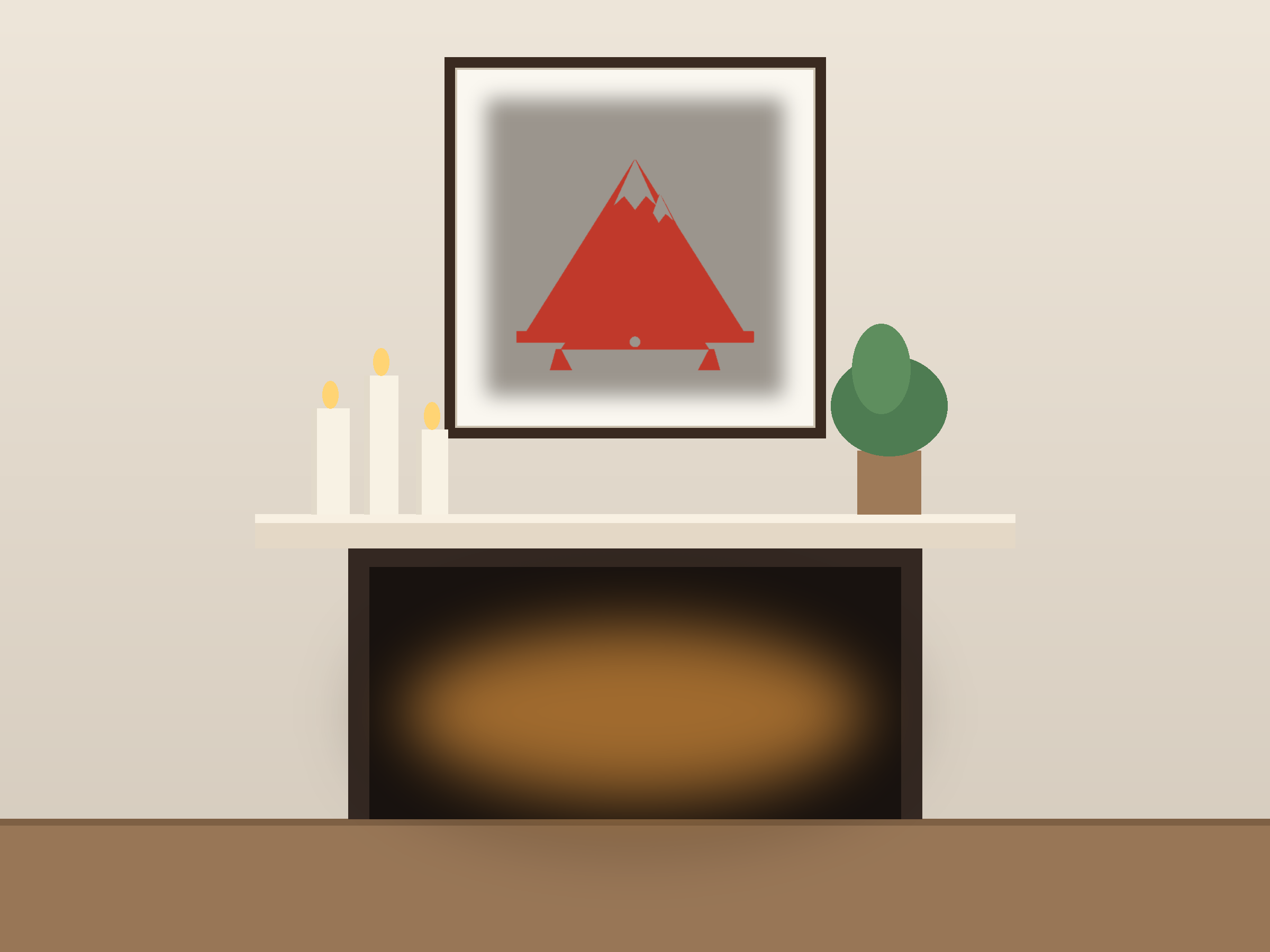 Snow Mountain Banner Paper Cut - Free SVG + PDF Pack - on a desk