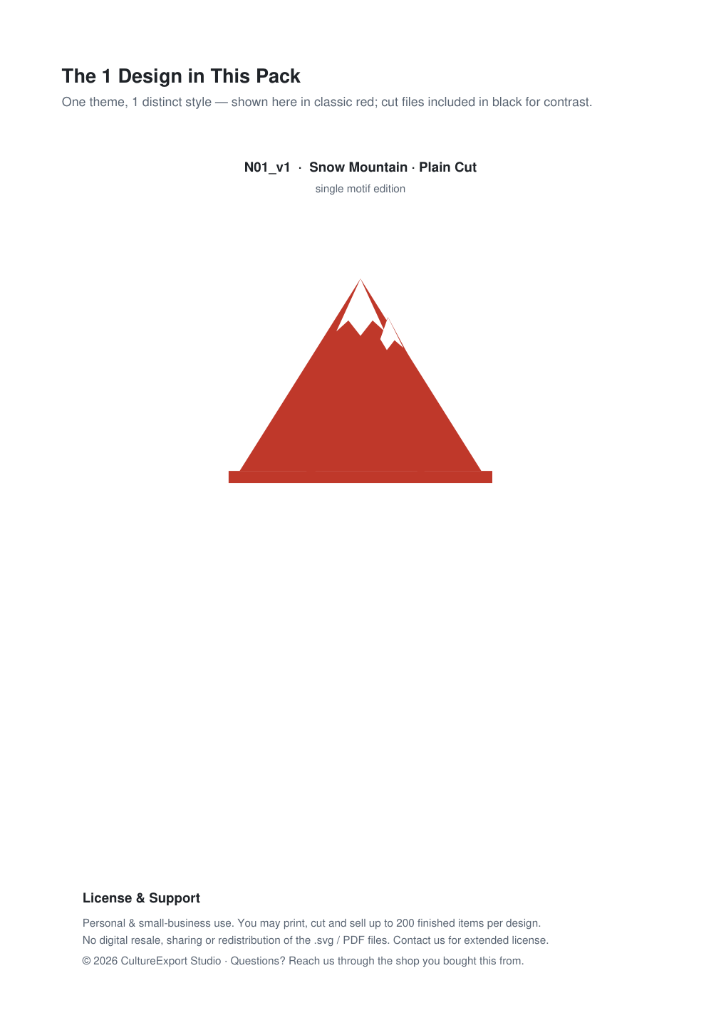 Snow Mountain Paper Cut Template - Free SVG + PDF Pack - design