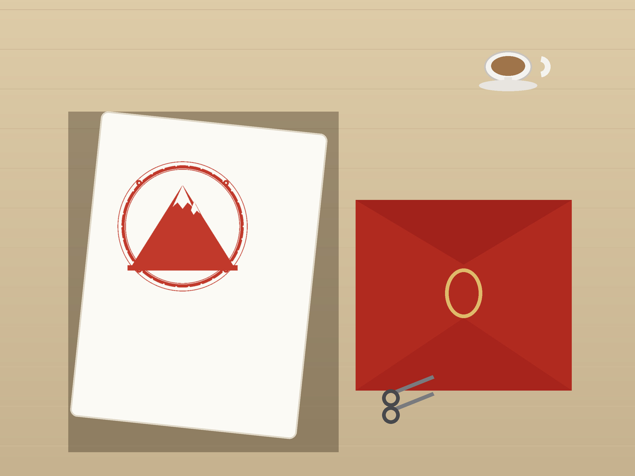 Snow Mountain Window Roundel Paper Cut - Free SVG + PDF Pack - on a desk