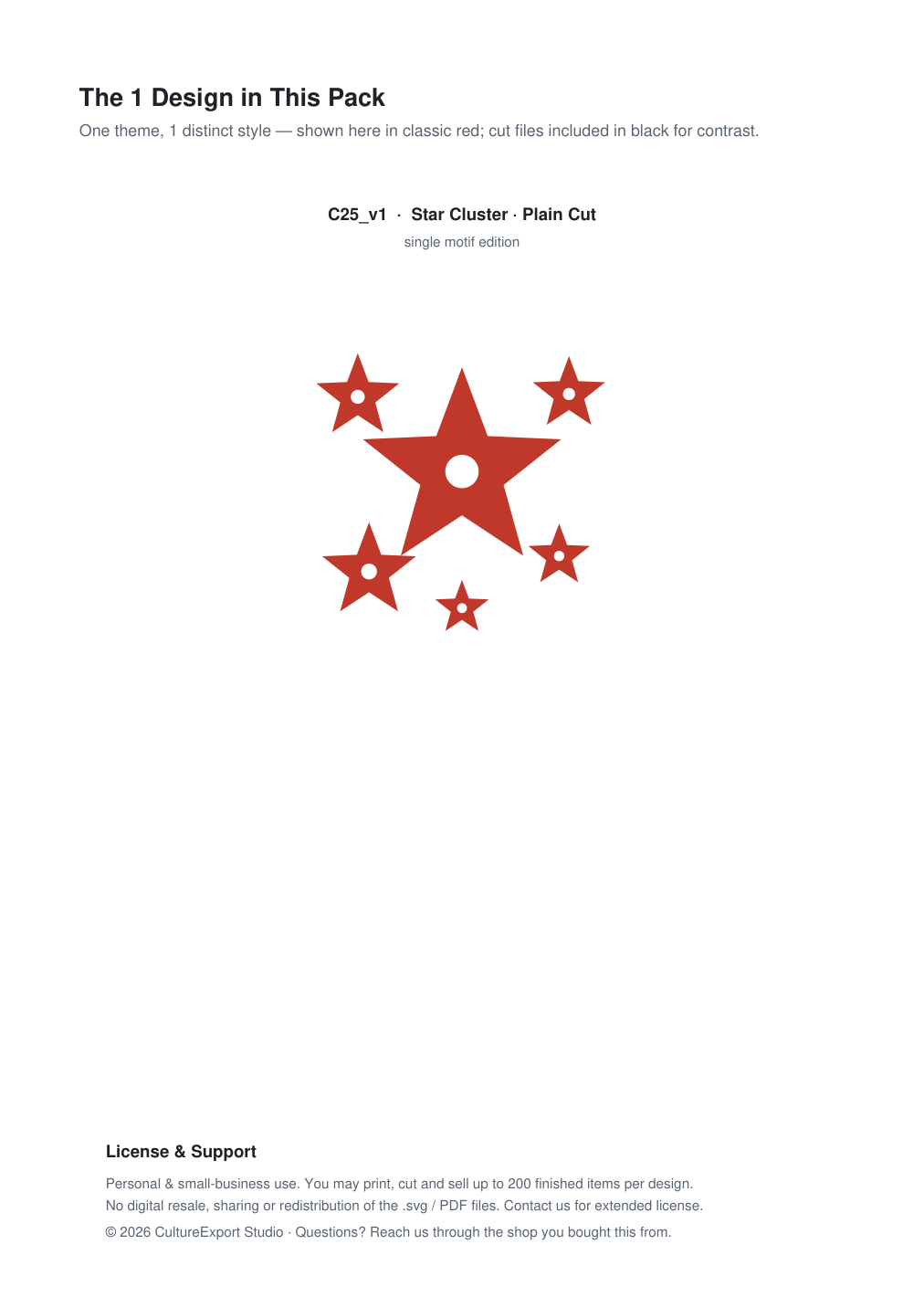 Star Cluster Paper Cut Template - Free SVG + PDF Pack - design