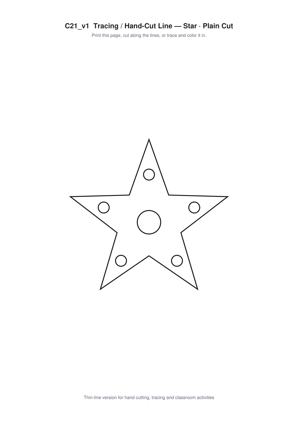 Star Paper Cut Template - Free SVG + PDF Pack - line art