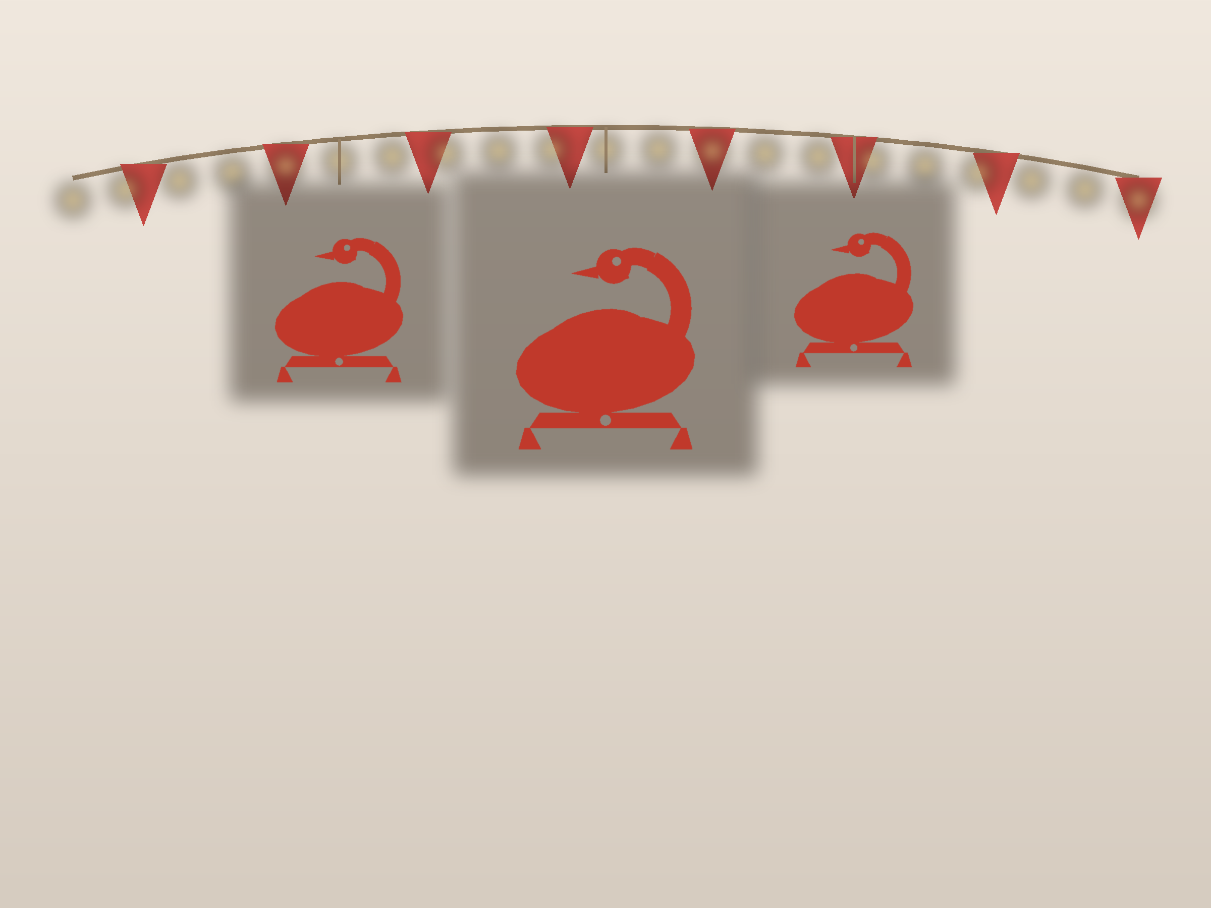Swan Banner Paper Cut - Free SVG + PDF Pack - on a desk