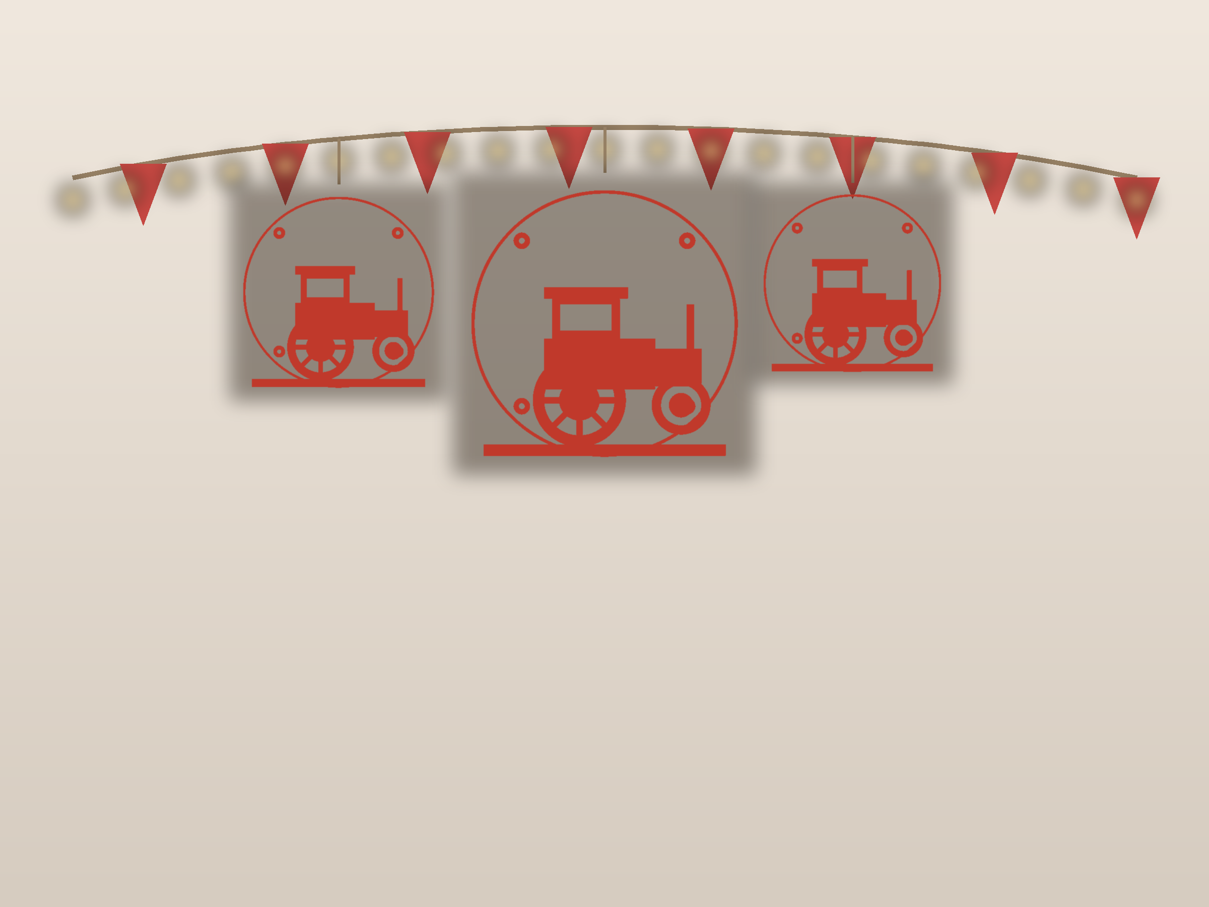 Tractor Ornate Paper Cut Panel - Free SVG + PDF Pack - on a desk