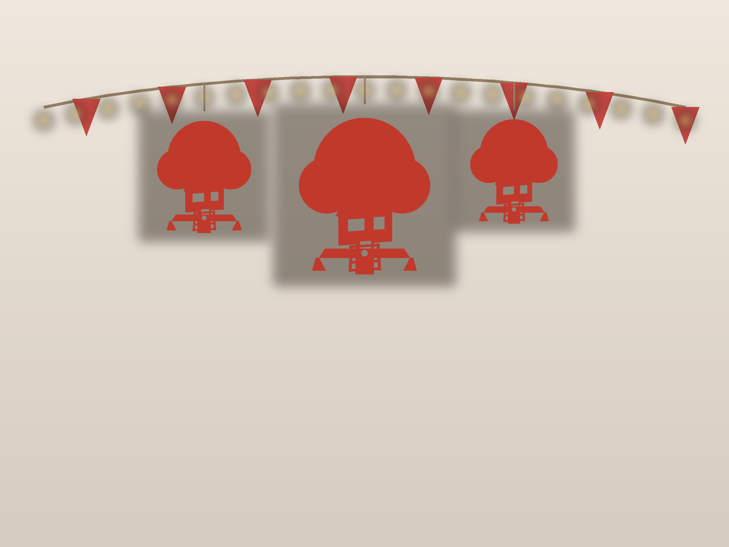 Tree House Banner Paper Cut - Free SVG + PDF Pack - on a desk