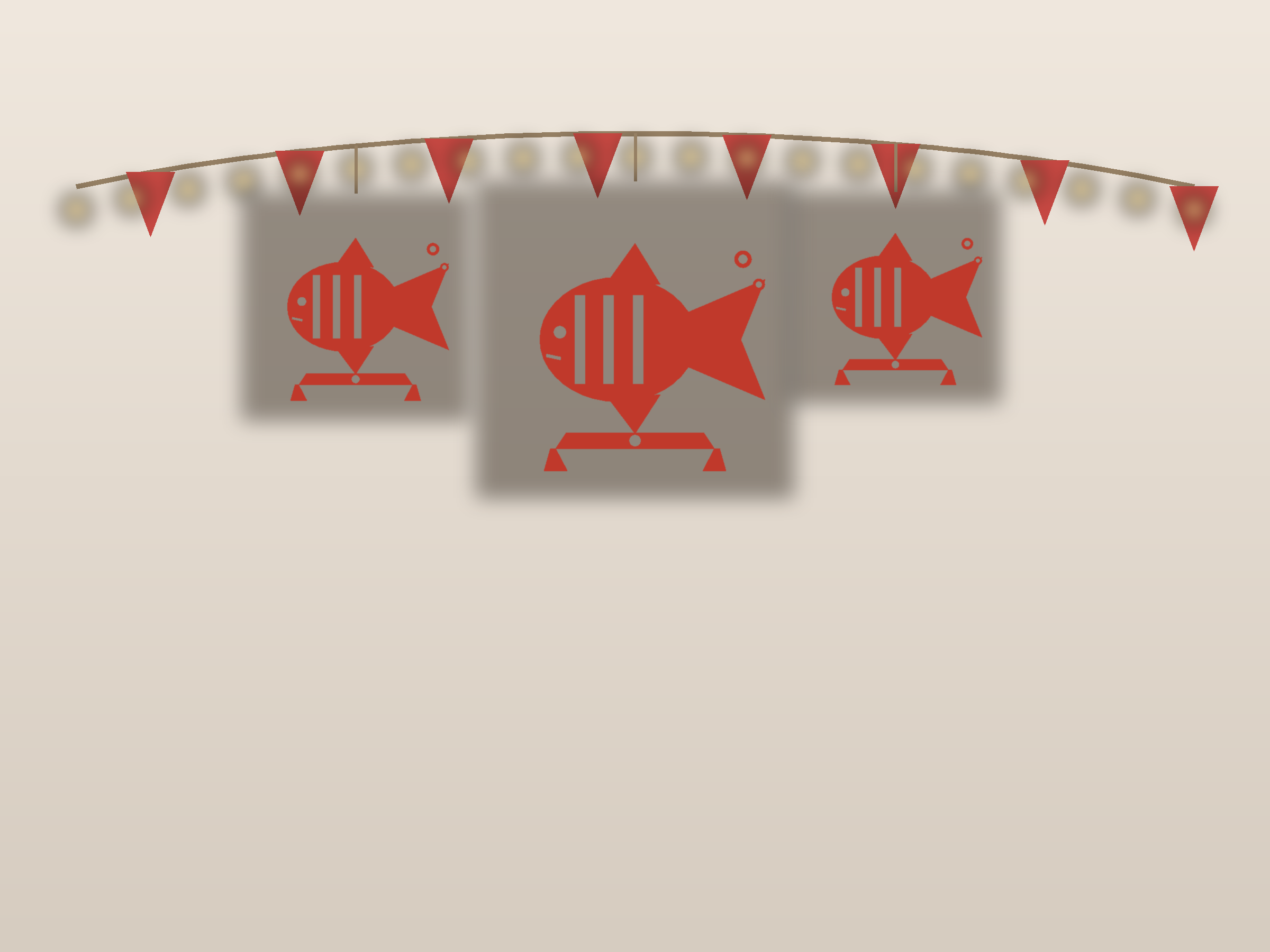 Tropical Fish Banner Paper Cut - Free SVG + PDF Pack - wall decor