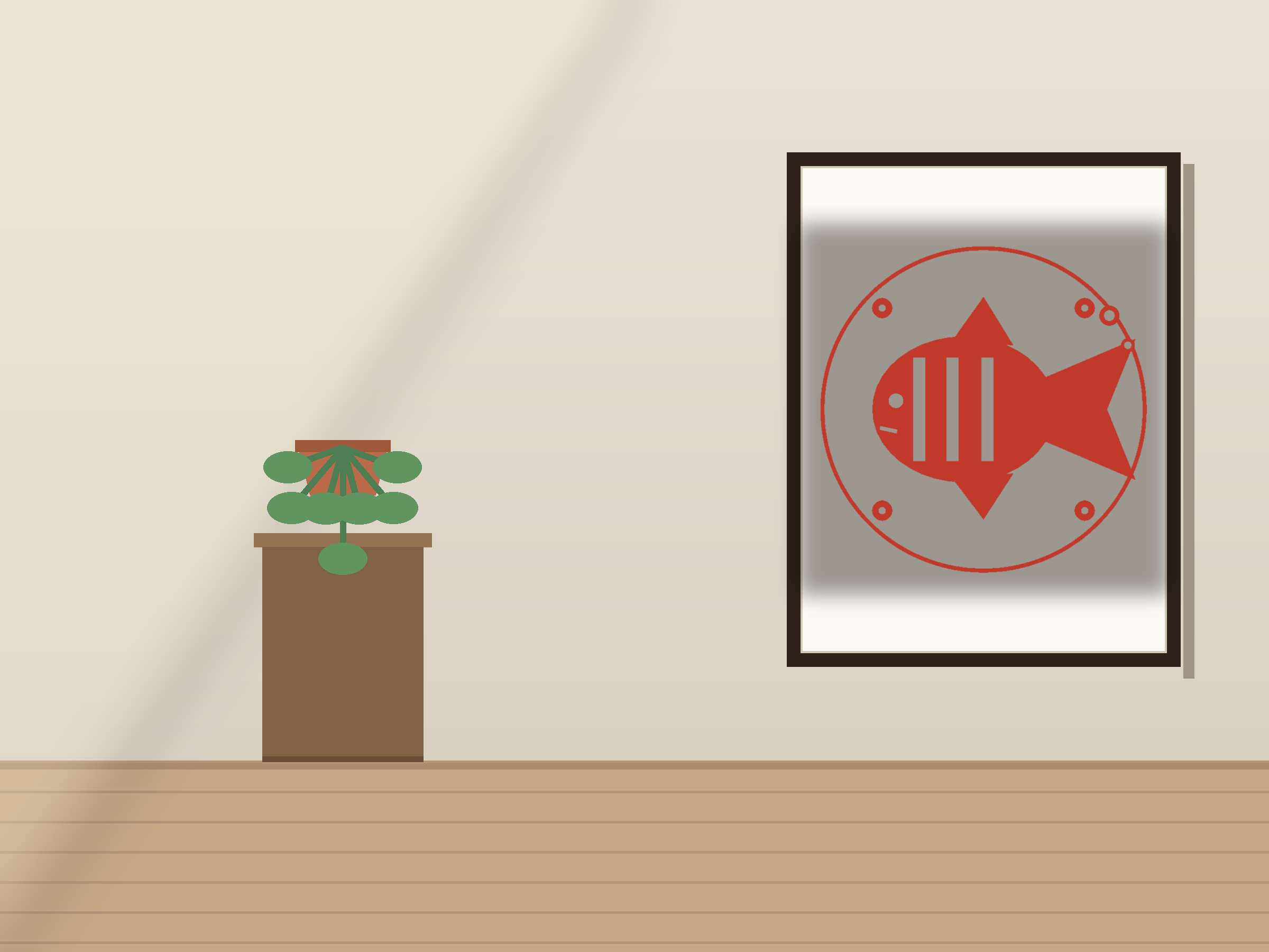 Tropical Fish Ornate Paper Cut Panel - Free SVG + PDF Pack - on a desk