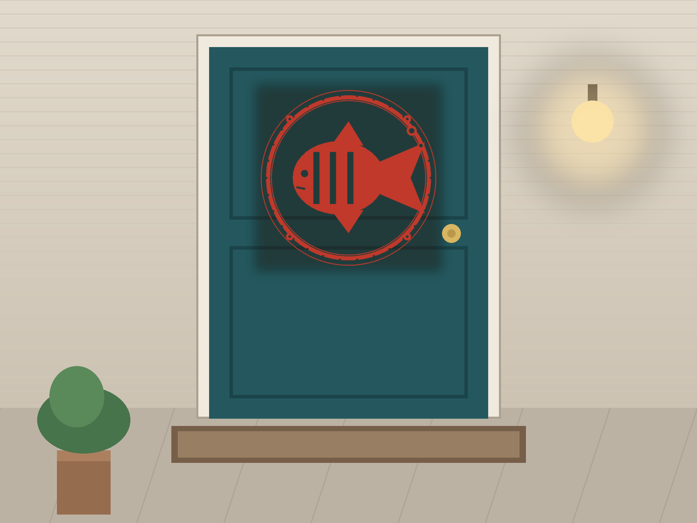 Tropical Fish Window Roundel Paper Cut - Free SVG + PDF Pack - wall decor