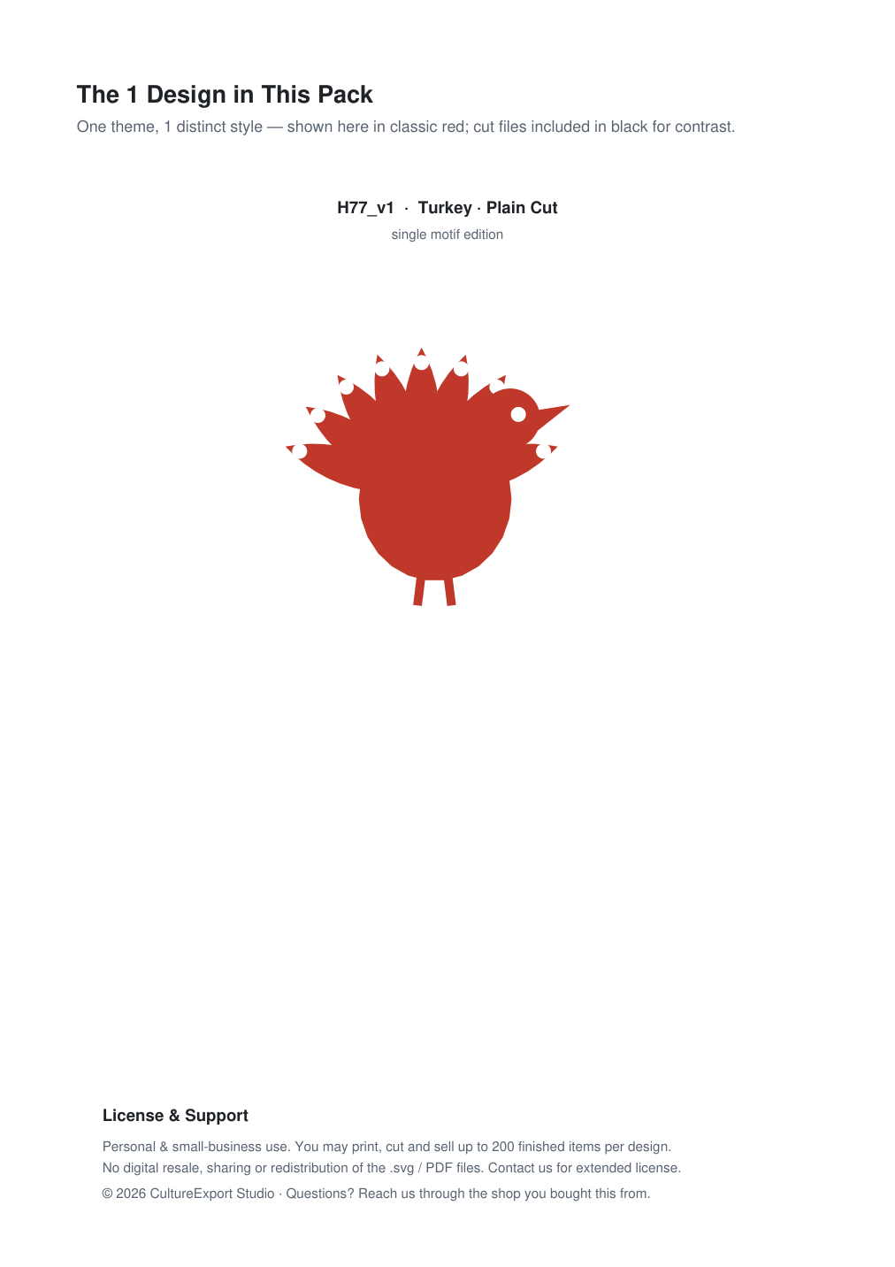 Turkey Paper Cut Template - Free SVG + PDF Pack - design