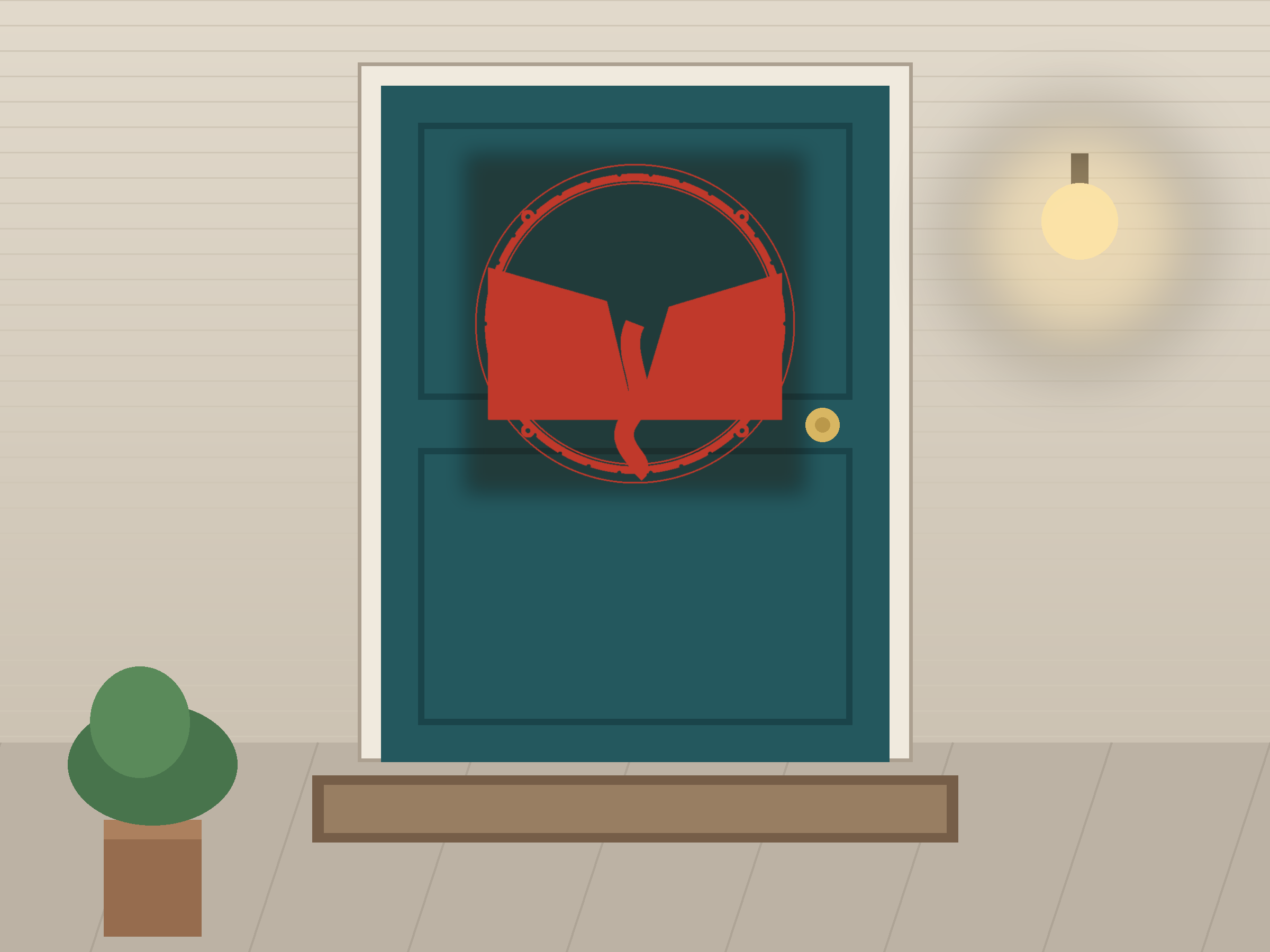Valley River Window Roundel Paper Cut - Free SVG + PDF Pack - on a desk