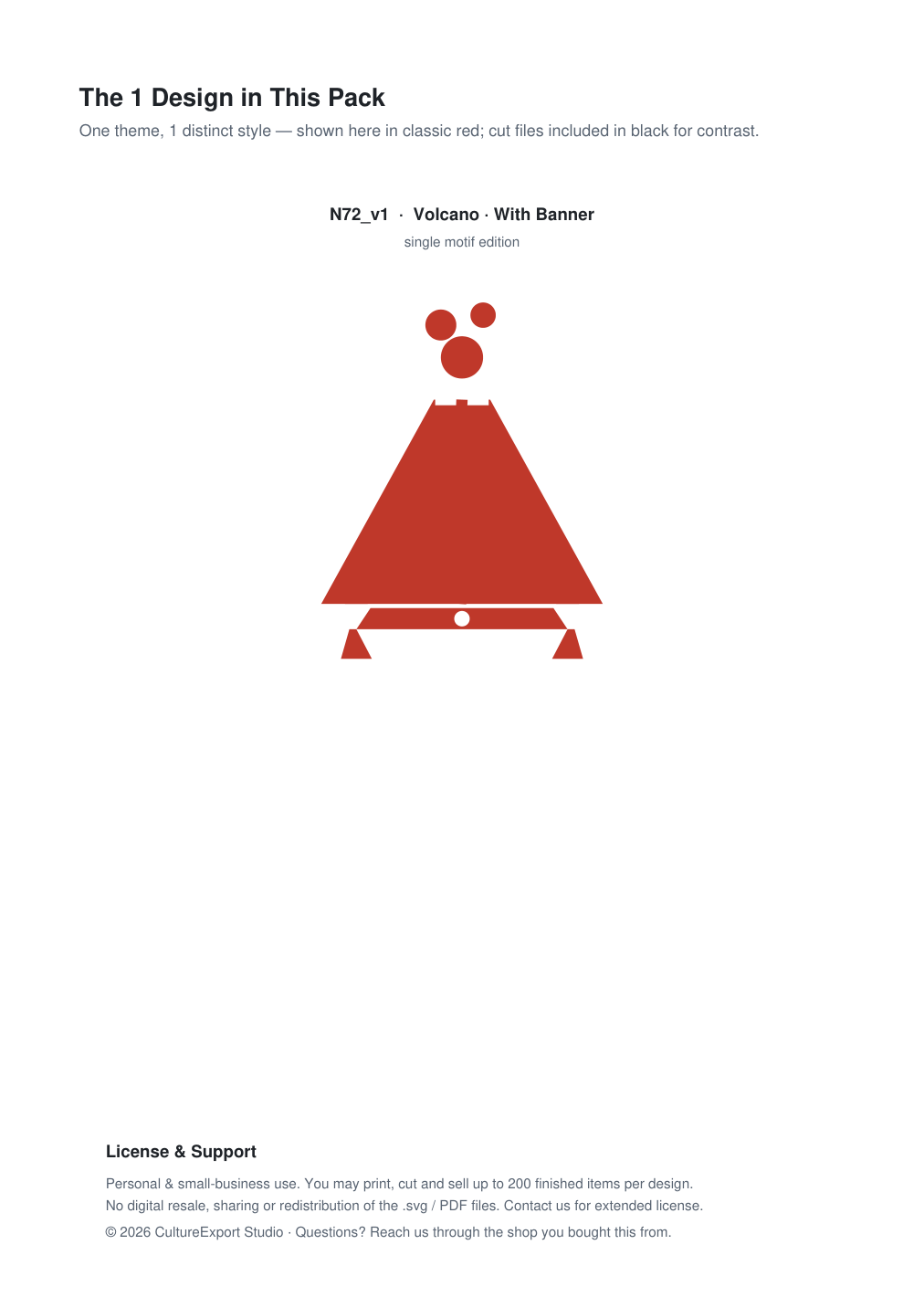 Volcano Banner Paper Cut - Free SVG + PDF Pack - design