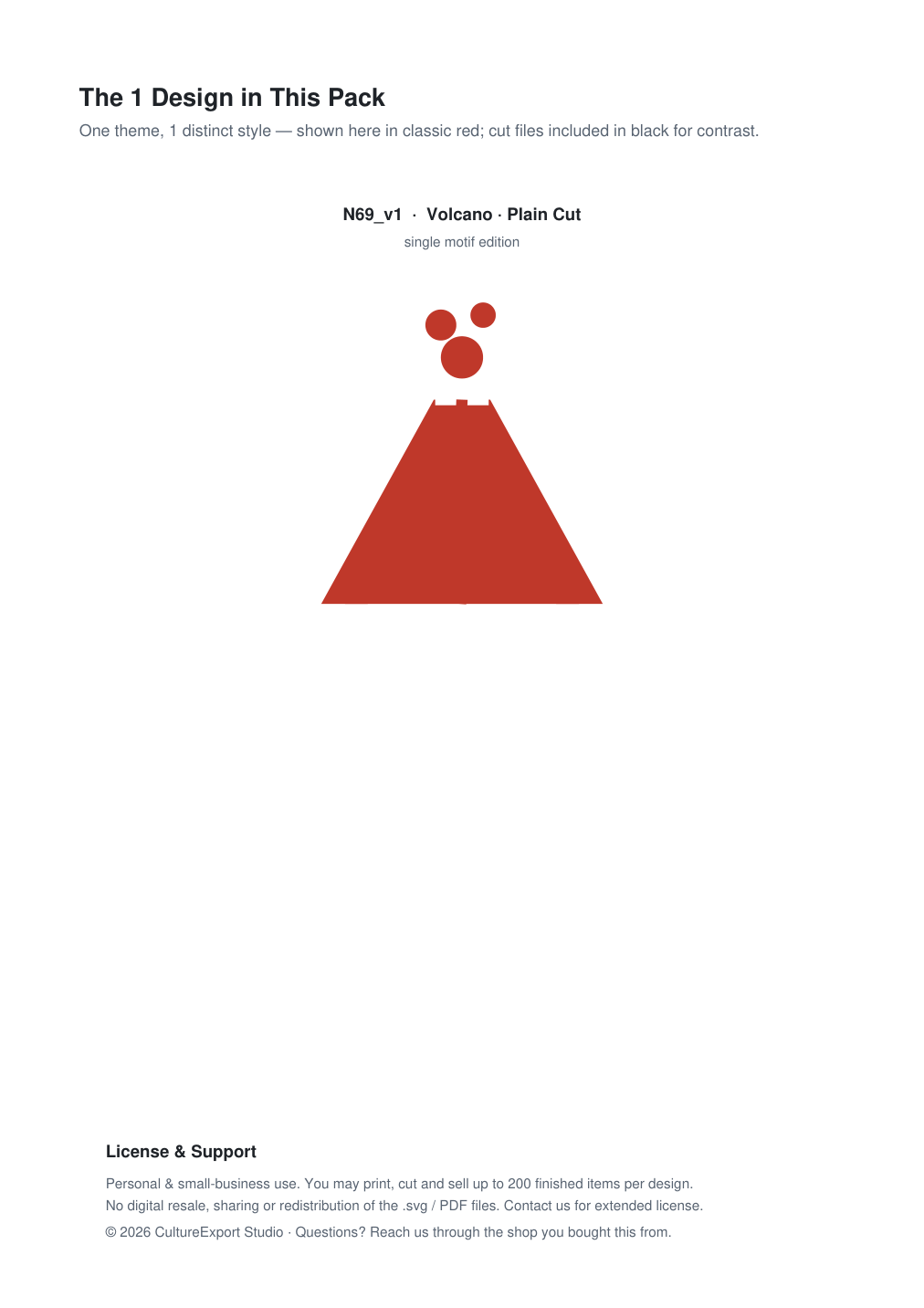 Volcano Paper Cut Template - Free SVG + PDF Pack - design
