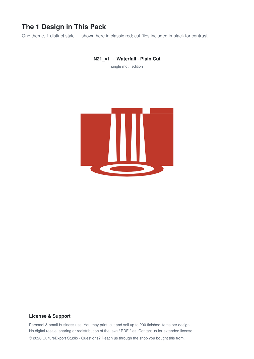 Waterfall Paper Cut Template - Free SVG + PDF Pack - design