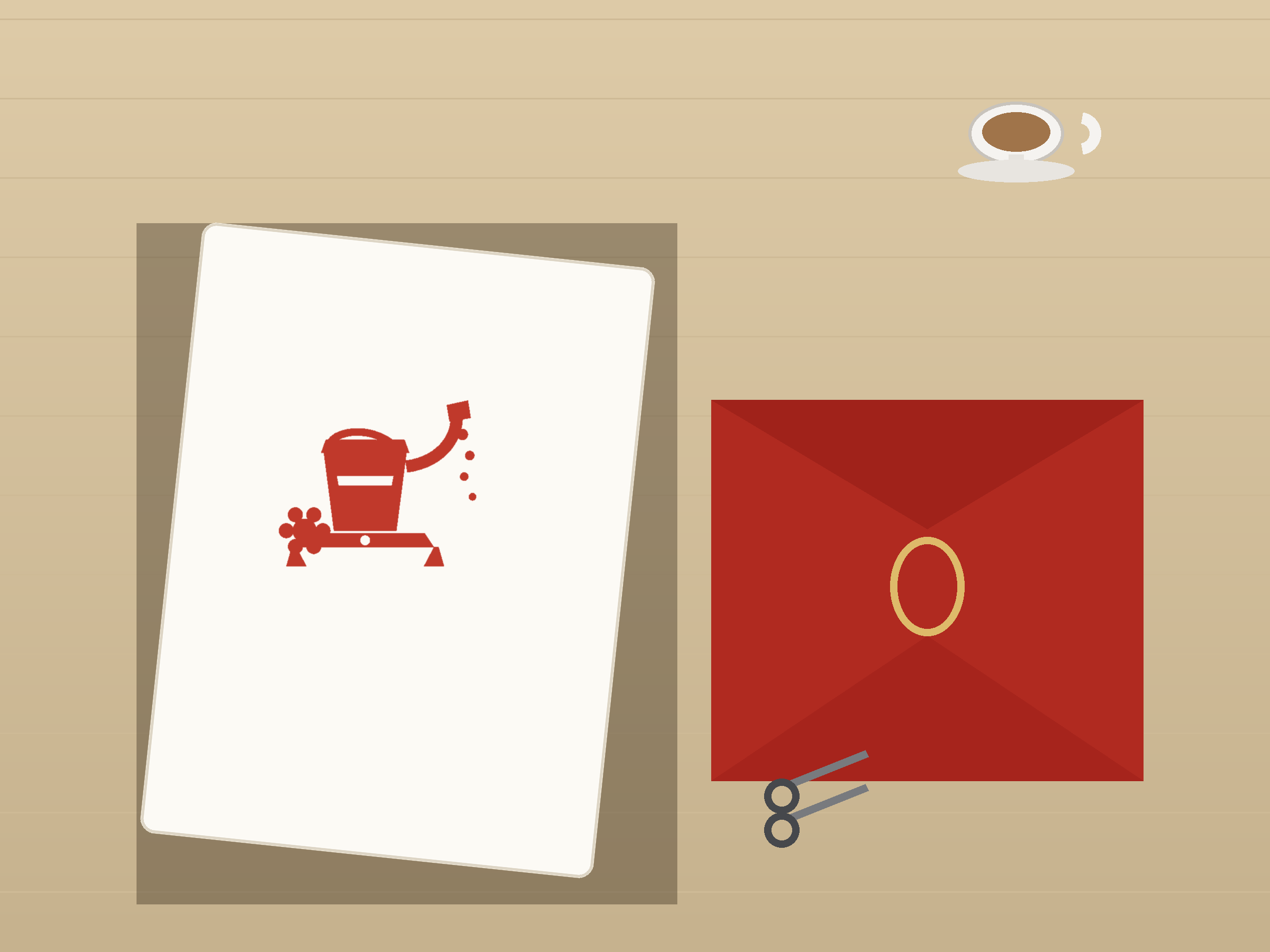 Watering Can Banner Paper Cut - Free SVG + PDF Pack - on a desk