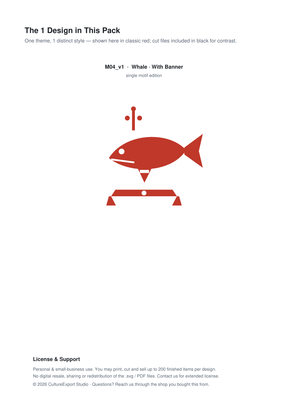 Whale Banner Paper Cut - Free SVG + PDF Pack - design