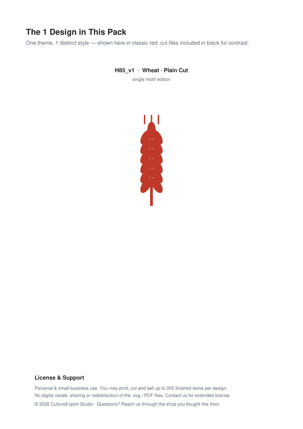 Wheat Paper Cut Template - Free SVG + PDF Pack - design