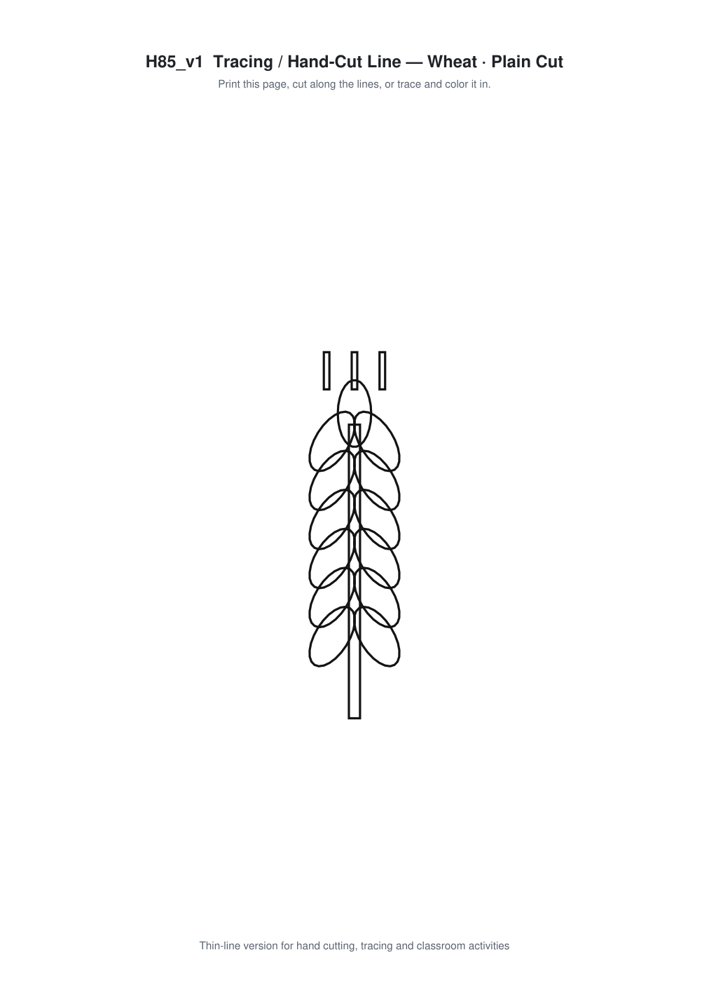 Wheat Paper Cut Template - Free SVG + PDF Pack - line art