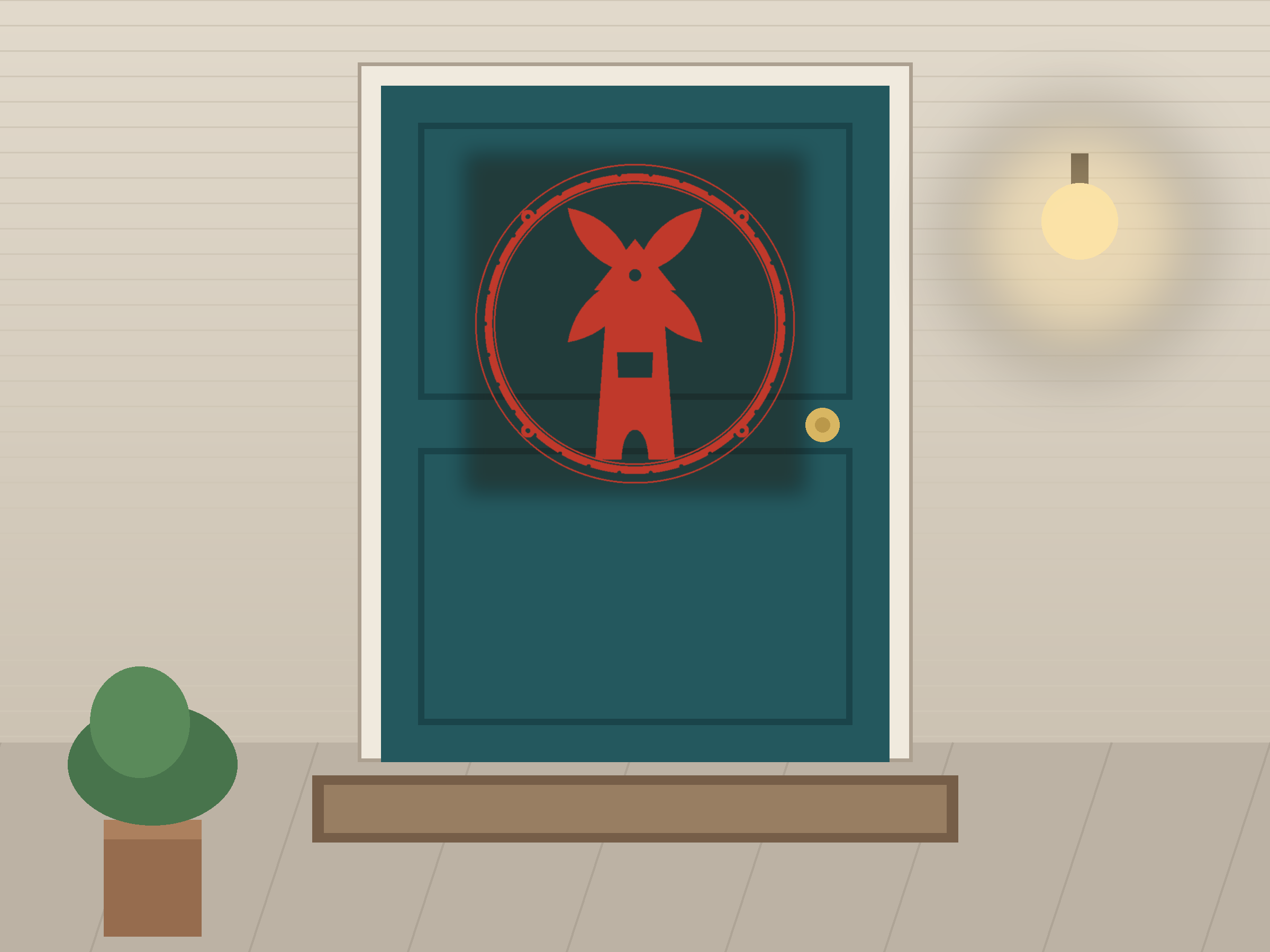 Windmill Window Roundel Paper Cut - Free SVG + PDF Pack - on a desk