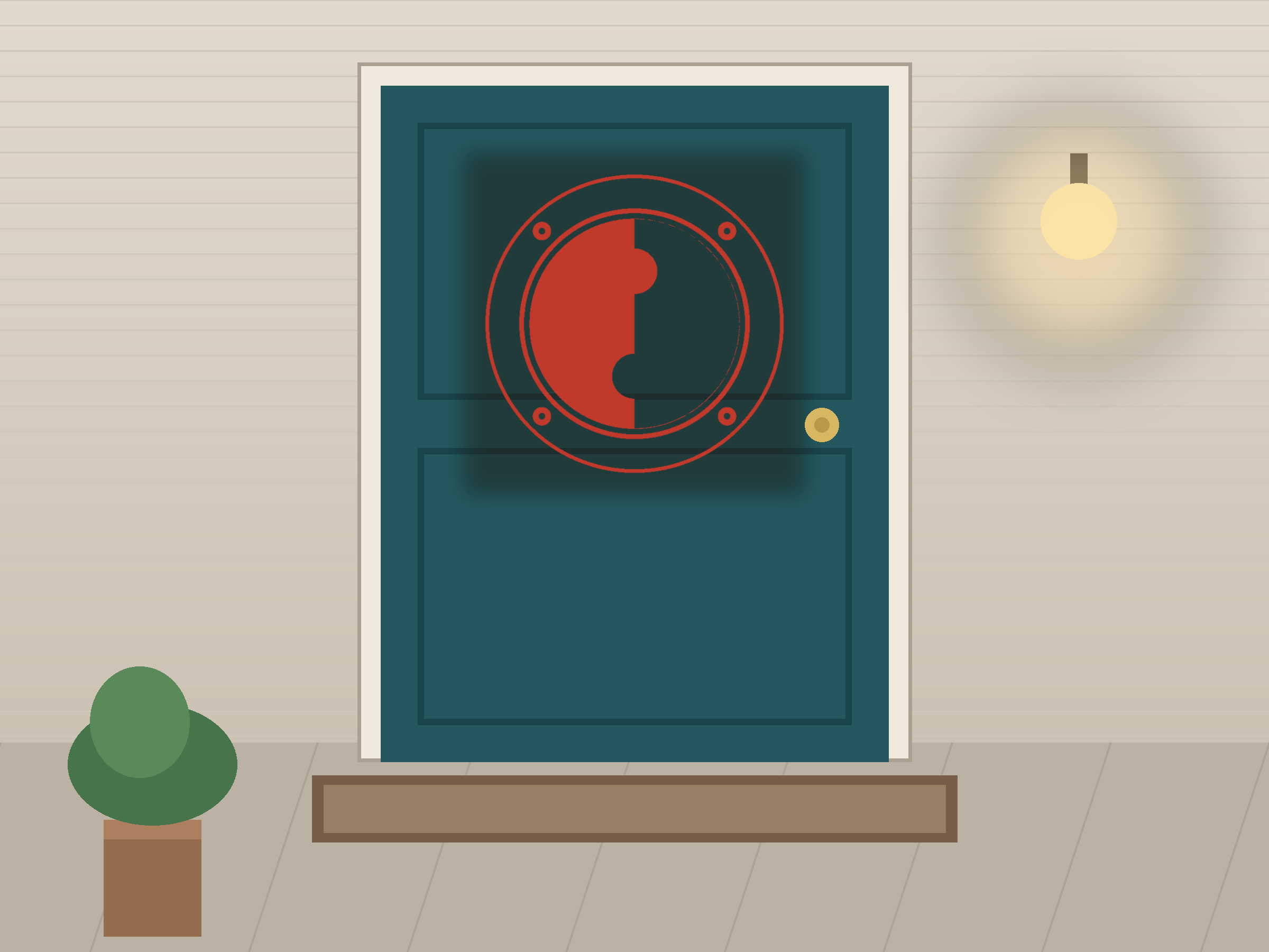 Yin Yang Ornate Paper Cut Panel - Free SVG + PDF Pack - on a desk